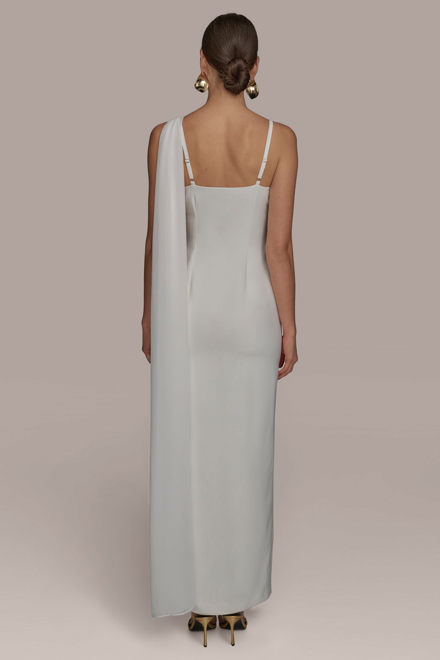 GOWN WITH ONE SHOULDER SCARF | View 2 | Evening & Formal GOWN WITH ONE SHOULDER SCARF | View 2 | Evening & Formal