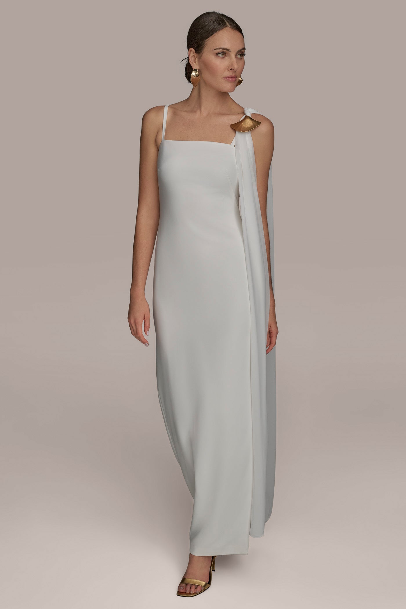 GOWN WITH ONE SHOULDER SCARF | View 1 | Evening & Formal GOWN WITH ONE SHOULDER SCARF | View 1 | Evening & Formal