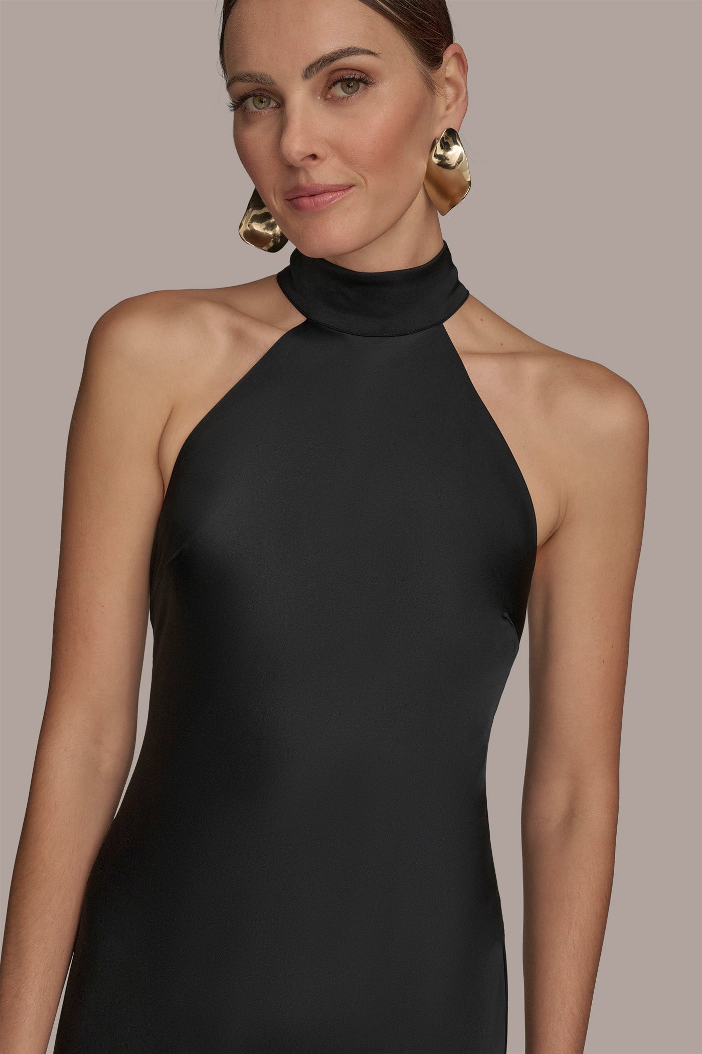 SATIN A LINE GOWN WITH FRINGE VIEW 4 | Black Dresses SATIN A LINE GOWN WITH FRINGE VIEW 4 | Black Dresses