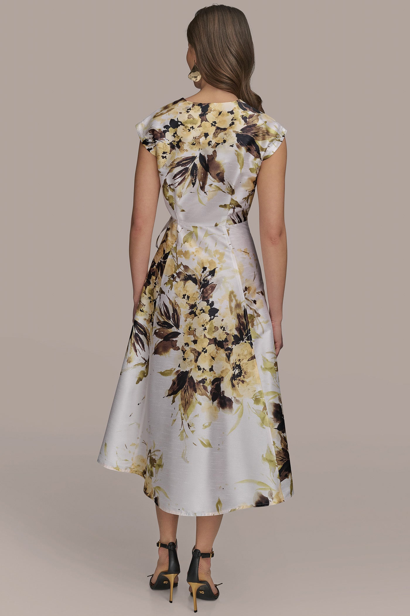 FLORAL FAUX WRAP FIT AND FLARE DRESS | View 2 | SALE FLORAL FAUX WRAP FIT AND FLARE DRESS | View 2 | SALE