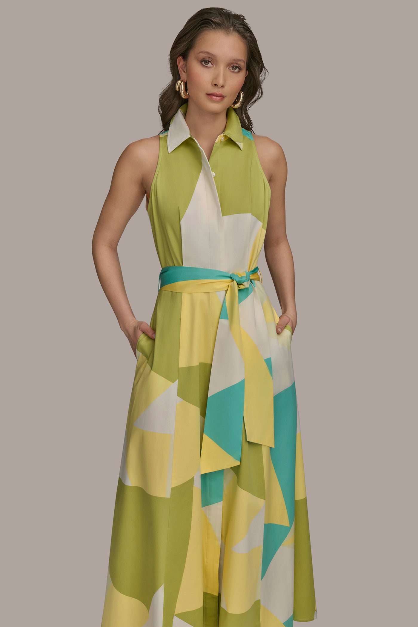 COLORBLOCK MAXI SHIRT DRESS VIEW 4 COLORBLOCK MAXI SHIRT DRESS VIEW 4