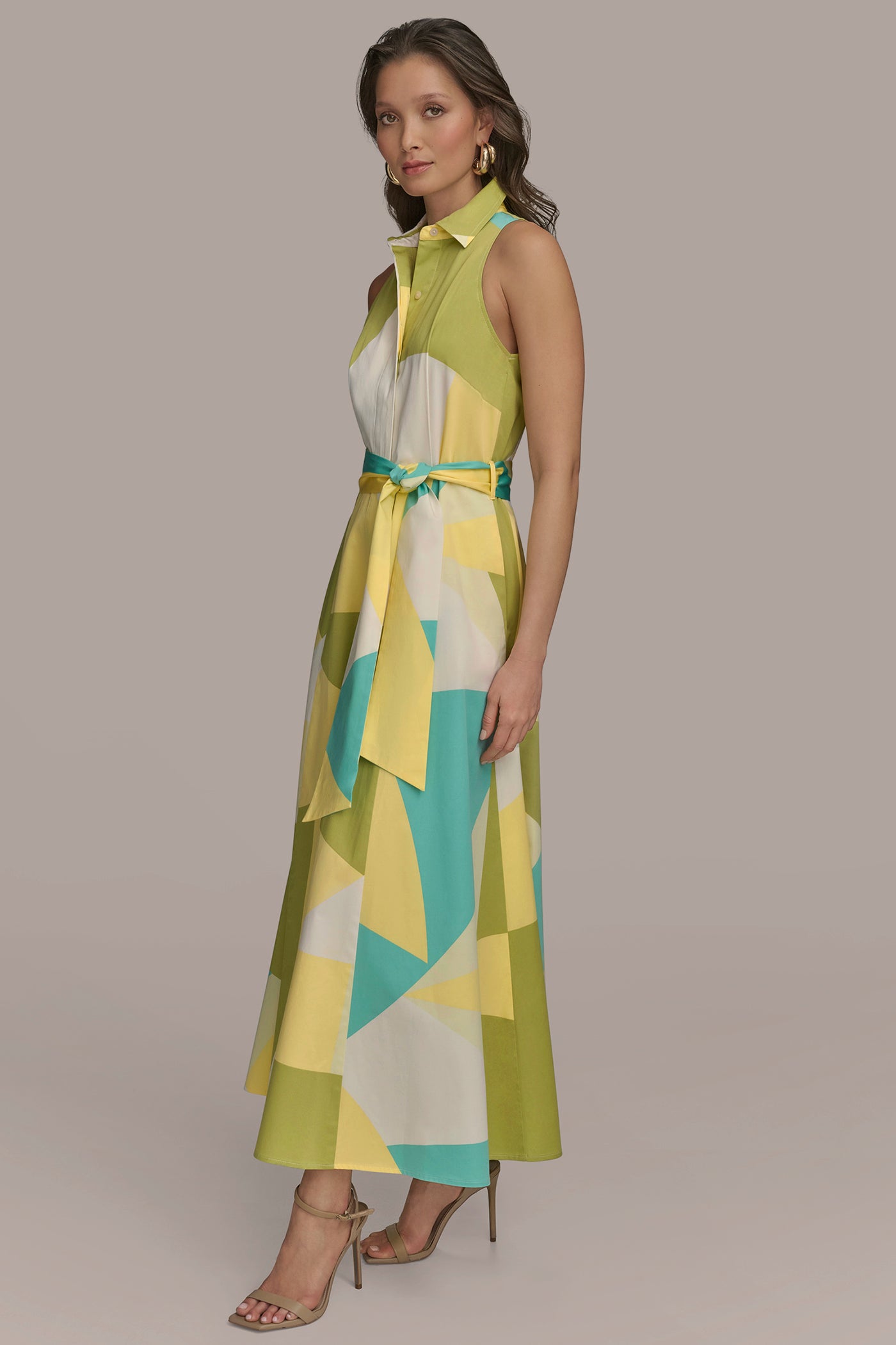 COLORBLOCK MAXI SHIRT DRESS VIEW 3 COLORBLOCK MAXI SHIRT DRESS VIEW 3