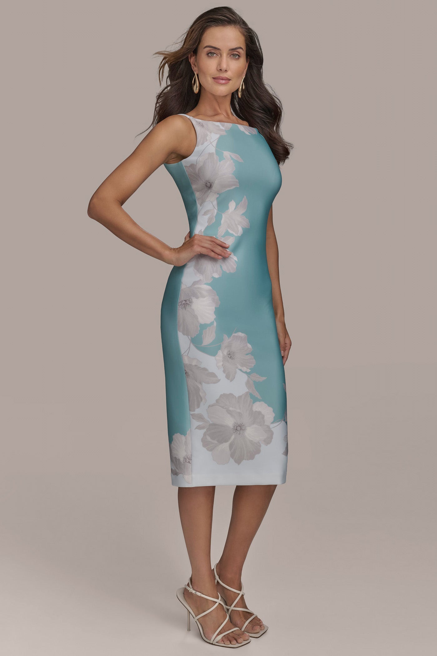 BOAT NECK FLORAL MIDI SHEATH VIEW 3 | SALE BOAT NECK FLORAL MIDI SHEATH VIEW 3 | SALE