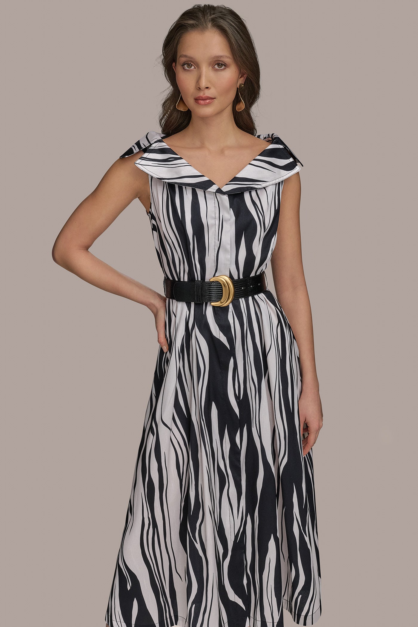 CAP SLEEVE STRIPED A-LINE MIDI VIEW 4 | Essential Dresses CAP SLEEVE STRIPED A-LINE MIDI VIEW 4 | Essential Dresses