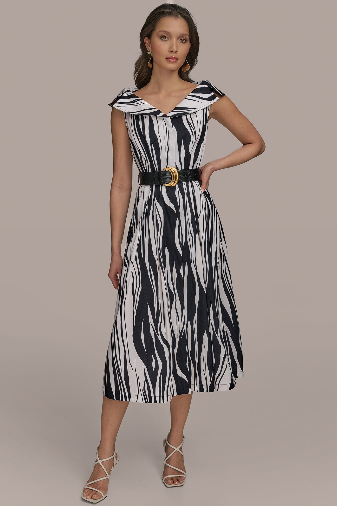 CAP SLEEVE STRIPED A-LINE MIDI VIEW 7 | Essential Dresses CAP SLEEVE STRIPED A-LINE MIDI VIEW 7 | Essential Dresses