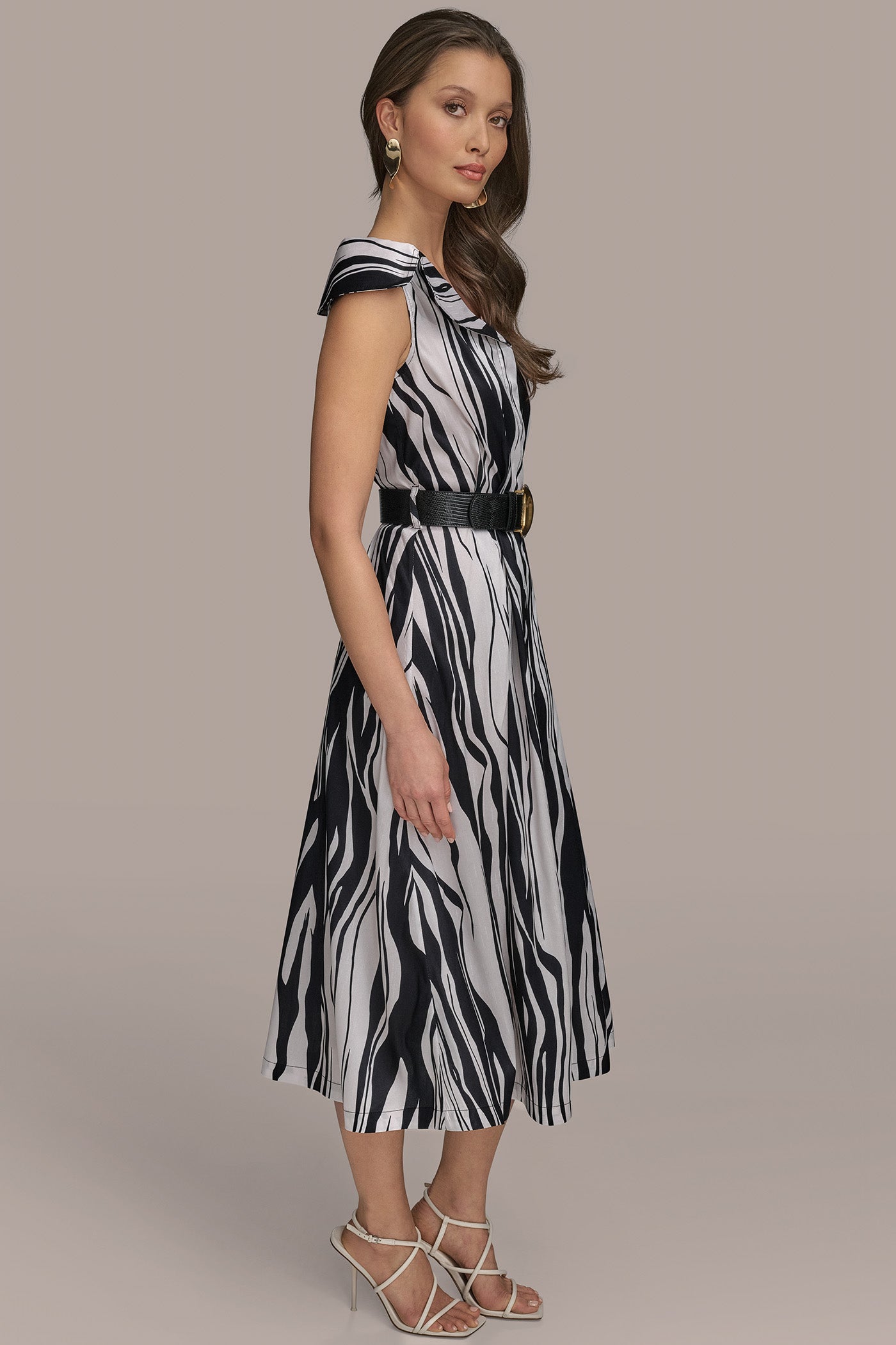 CAP SLEEVE STRIPED A-LINE MIDI VIEW 3 | Essential Dresses CAP SLEEVE STRIPED A-LINE MIDI VIEW 3 | Essential Dresses