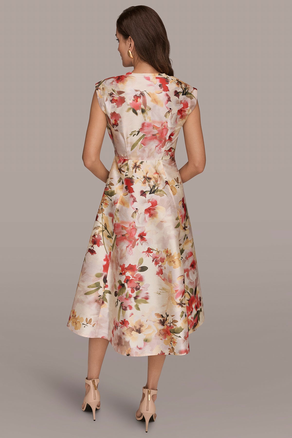 Donna Karan Women's Dupioni Floral Wrap Dress in Eggshell MULTI Donna Karan Women's Dupioni Floral Wrap Dress in Eggshell MULTI