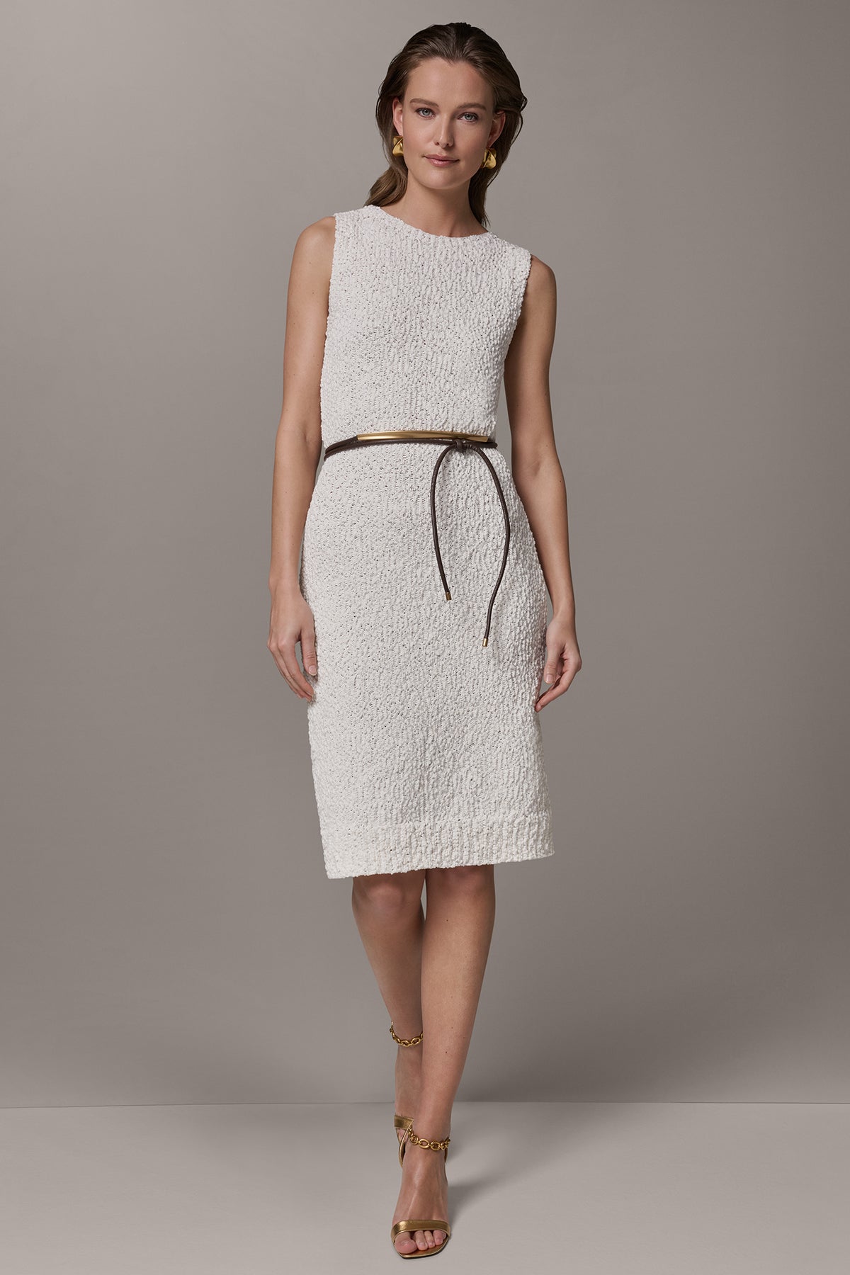 Donna Karan Women's Crewneck Sweater Dress - Cream