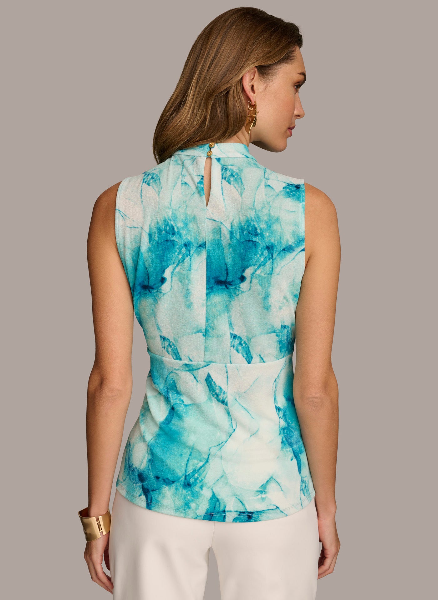 PRINTED TWIST FRONT SLEEVELESS TOP | View 2 | Summer Collection PRINTED TWIST FRONT SLEEVELESS TOP | View 2 | Summer Collection