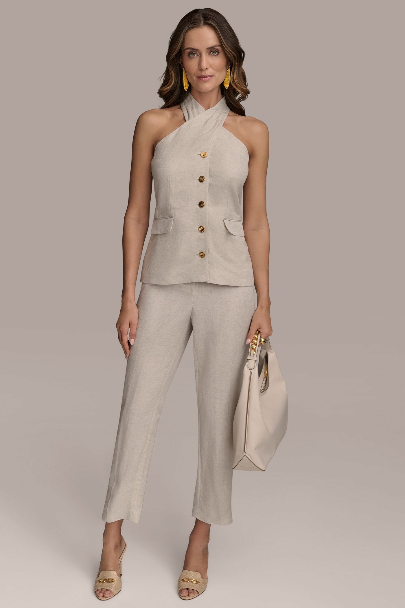 LINEN HALTER VEST VIEW 4 | Matching Sets LINEN HALTER VEST VIEW 4 | Matching Sets