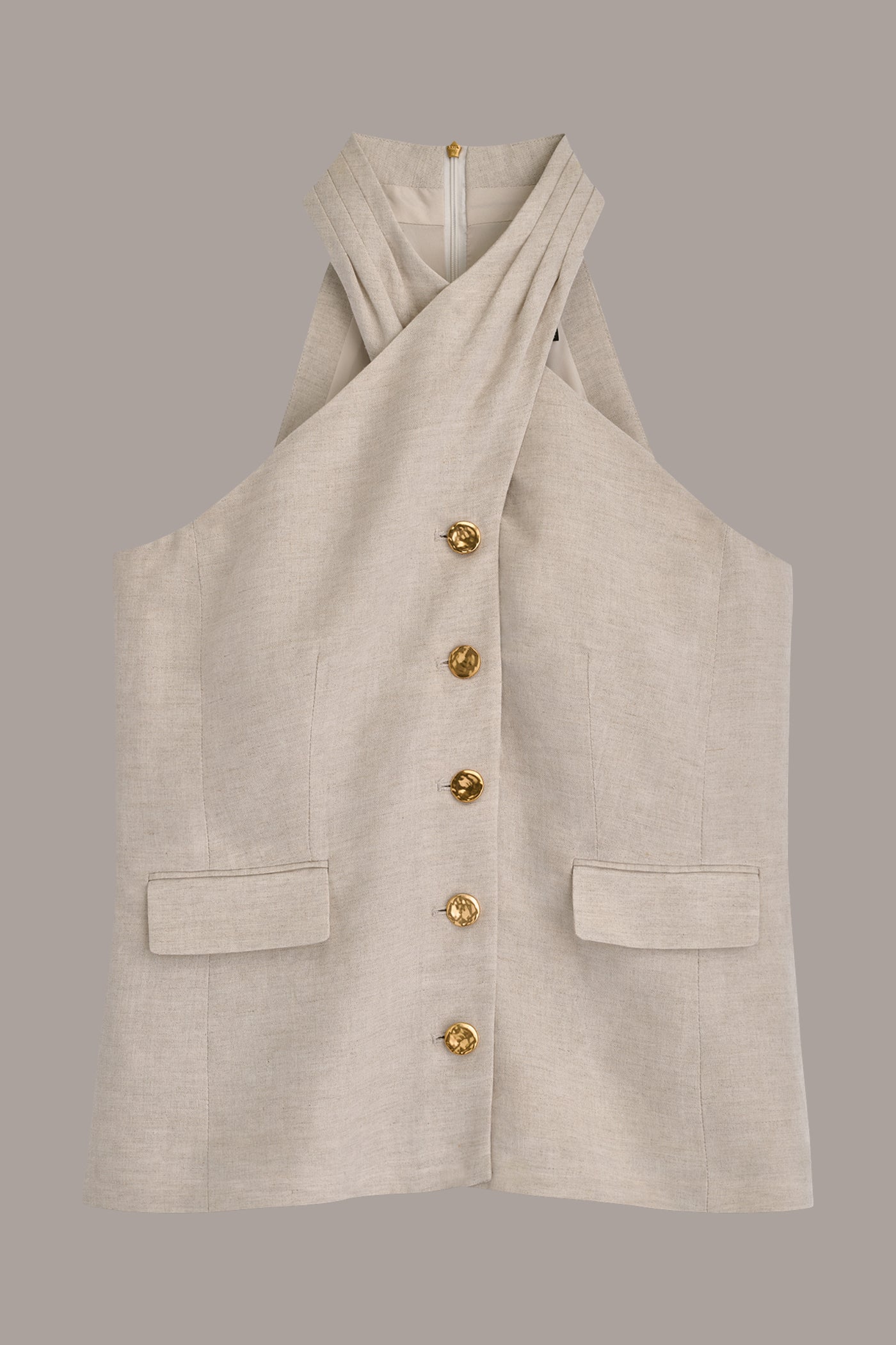 LINEN HALTER VEST VIEW 8 | Matching Sets LINEN HALTER VEST VIEW 8 | Matching Sets