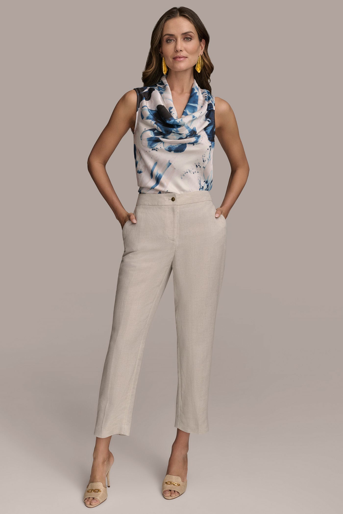 LINEN-BLEND SLIM LEG PANT VIEW 5 | Matching Sets LINEN-BLEND SLIM LEG PANT VIEW 5 | Matching Sets