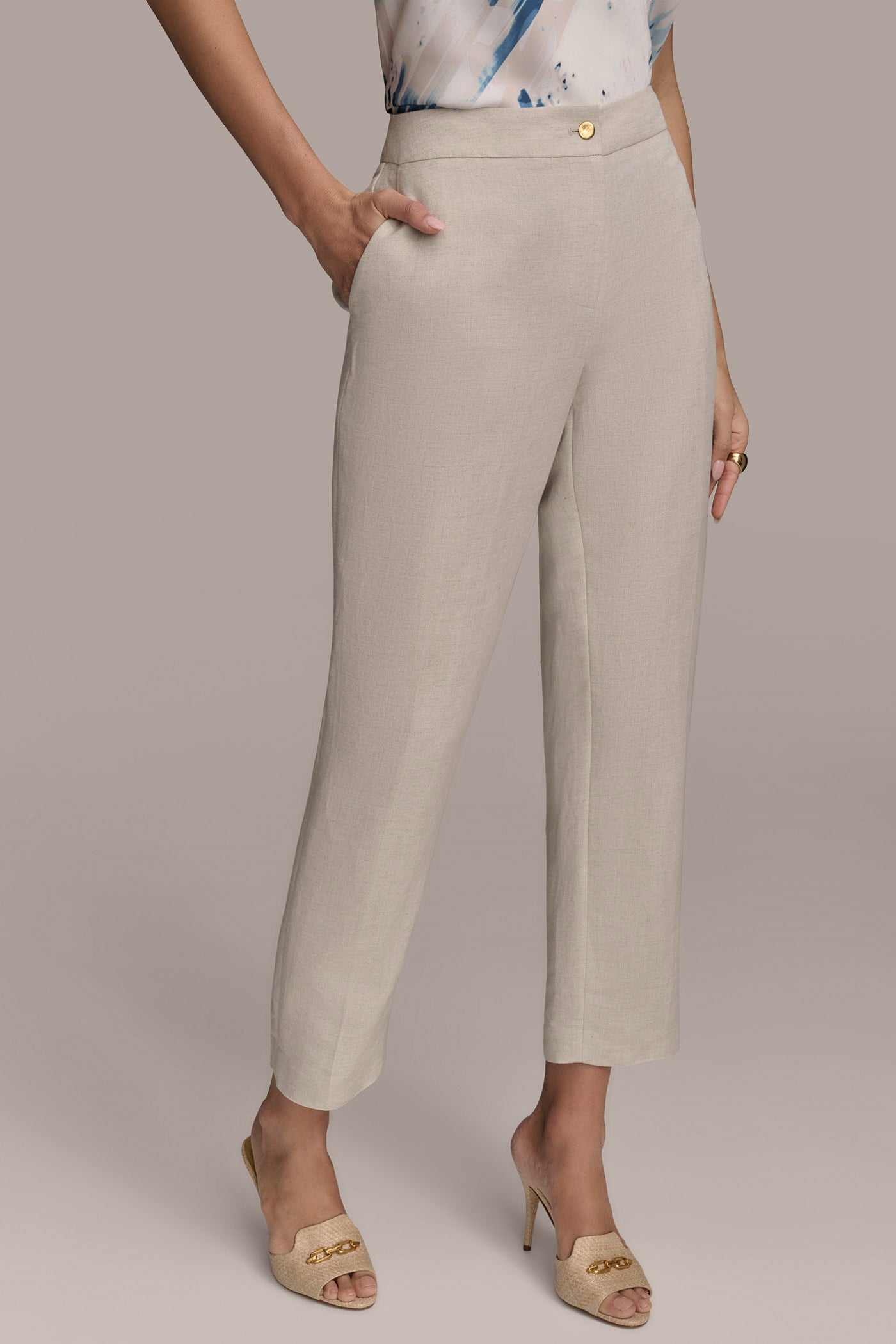 LINEN-BLEND SLIM LEG PANT VIEW 4 | Matching Sets LINEN-BLEND SLIM LEG PANT VIEW 4 | Matching Sets