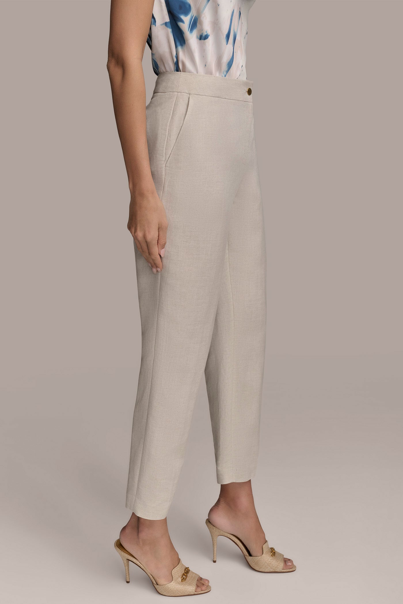 LINEN-BLEND SLIM LEG PANT VIEW 3 | Matching Sets LINEN-BLEND SLIM LEG PANT VIEW 3 | Matching Sets