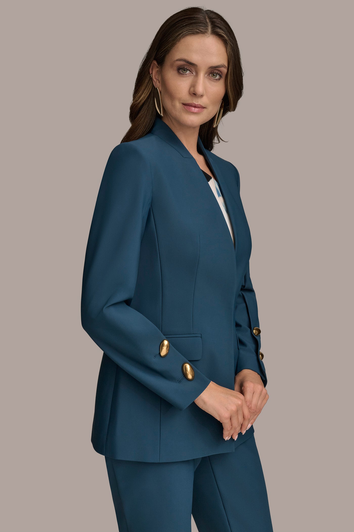COLLARLESS SUIT BLAZER VIEW 4 | Suits and Separates COLLARLESS SUIT BLAZER VIEW 4 | Suits and Separates