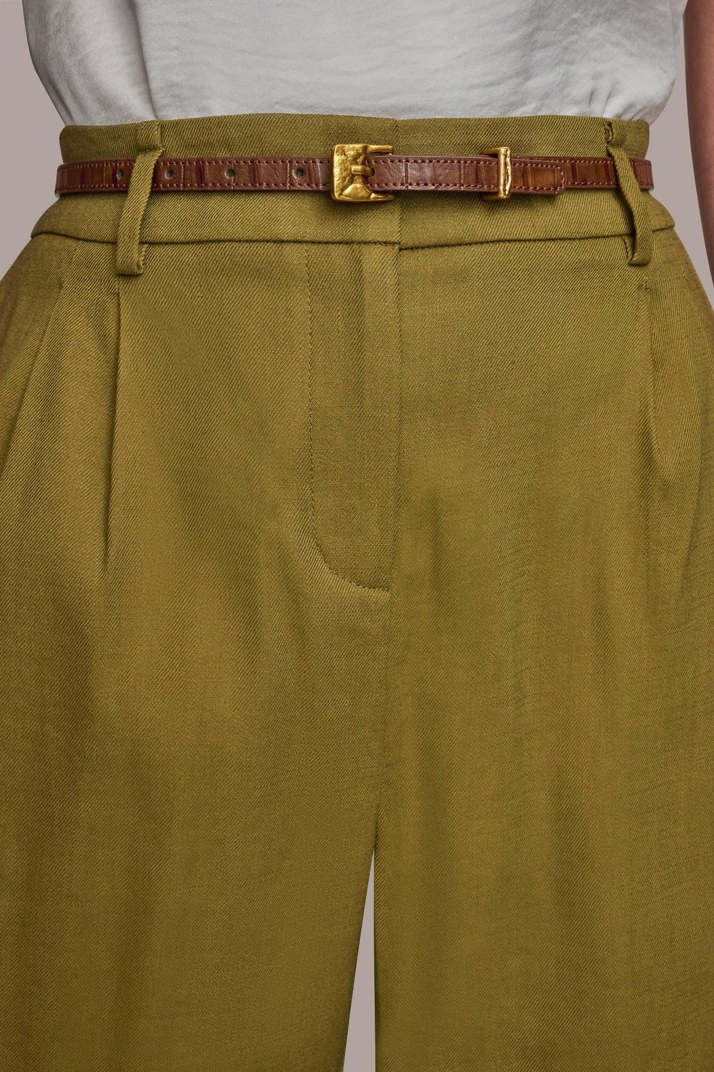 LINEN FULL LENGTH WIDE LEG PANT WITH BELT VIEW 6 | Suits and Separates LINEN FULL LENGTH WIDE LEG PANT WITH BELT VIEW 6 | Suits and Separates
