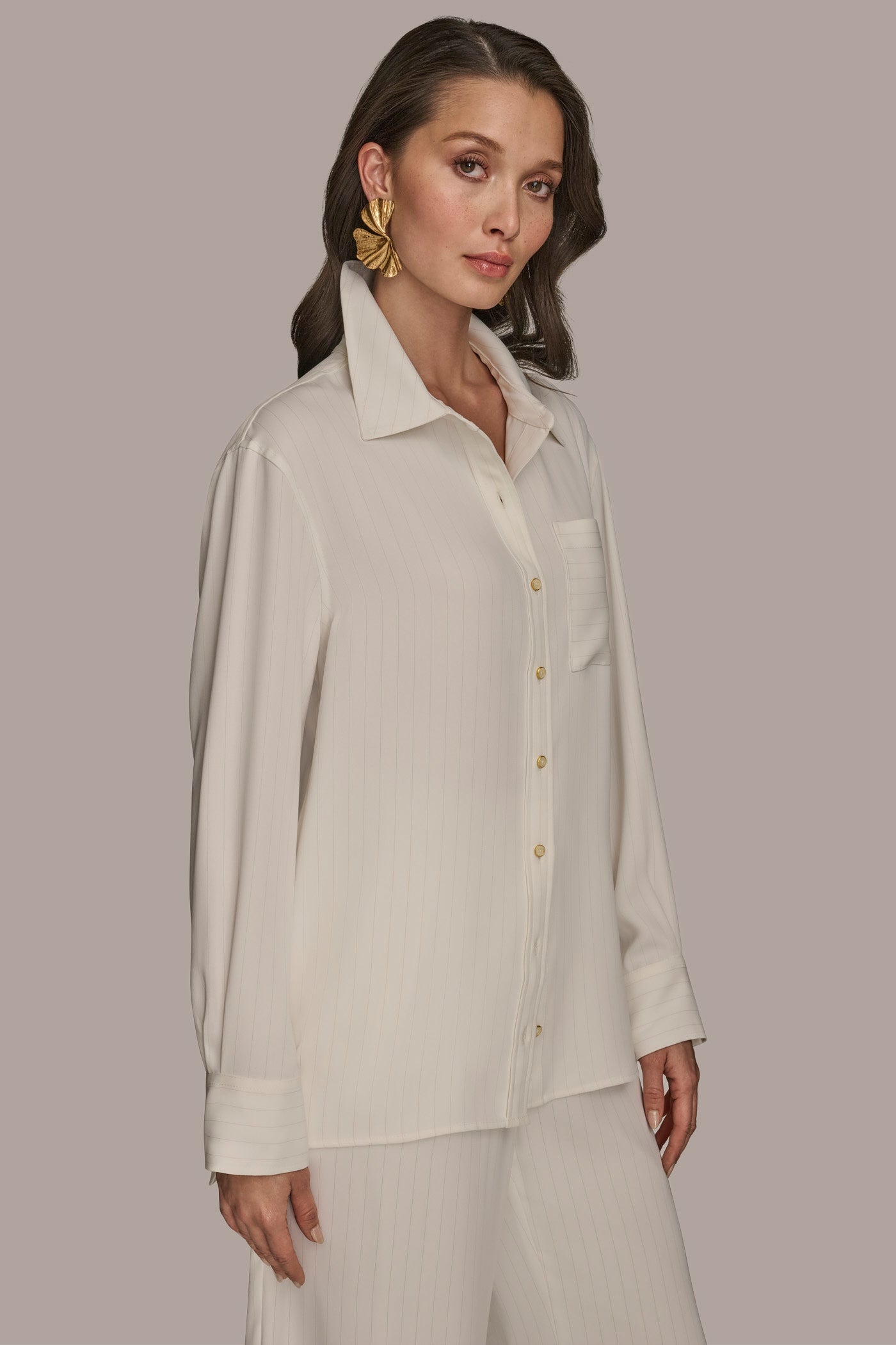 PINSTRIPE BLOUSE VIEW 3 | Matching Sets PINSTRIPE BLOUSE VIEW 3 | Matching Sets