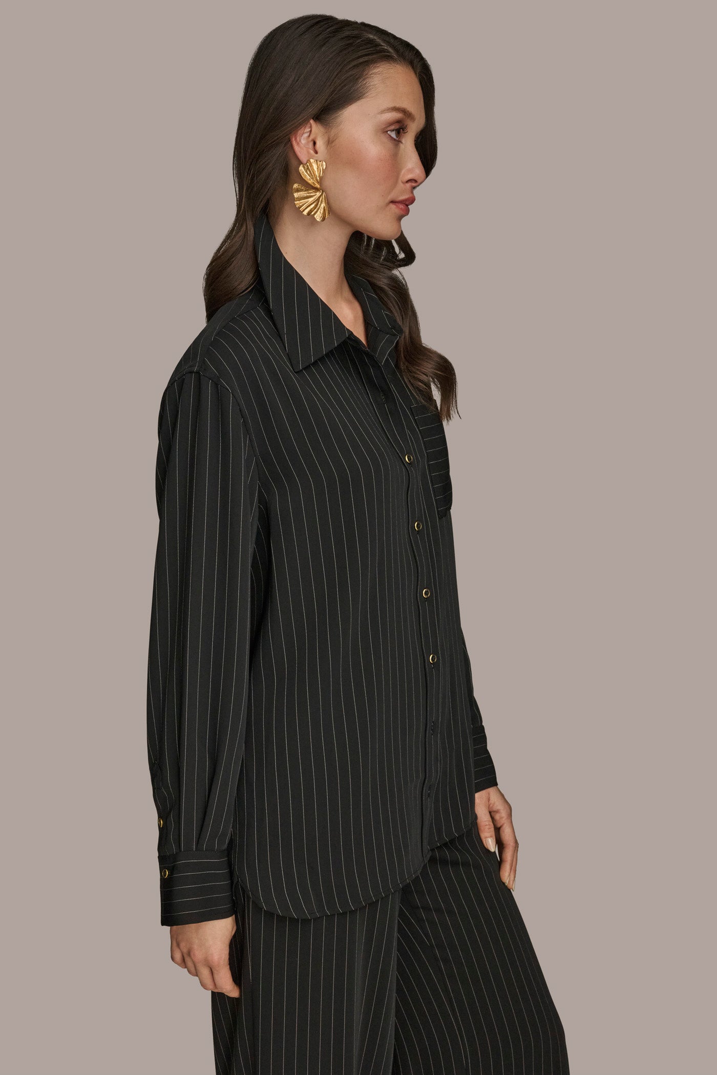 PINSTRIPE BLOUSE VIEW 3 | Matching Sets PINSTRIPE BLOUSE VIEW 3 | Matching Sets