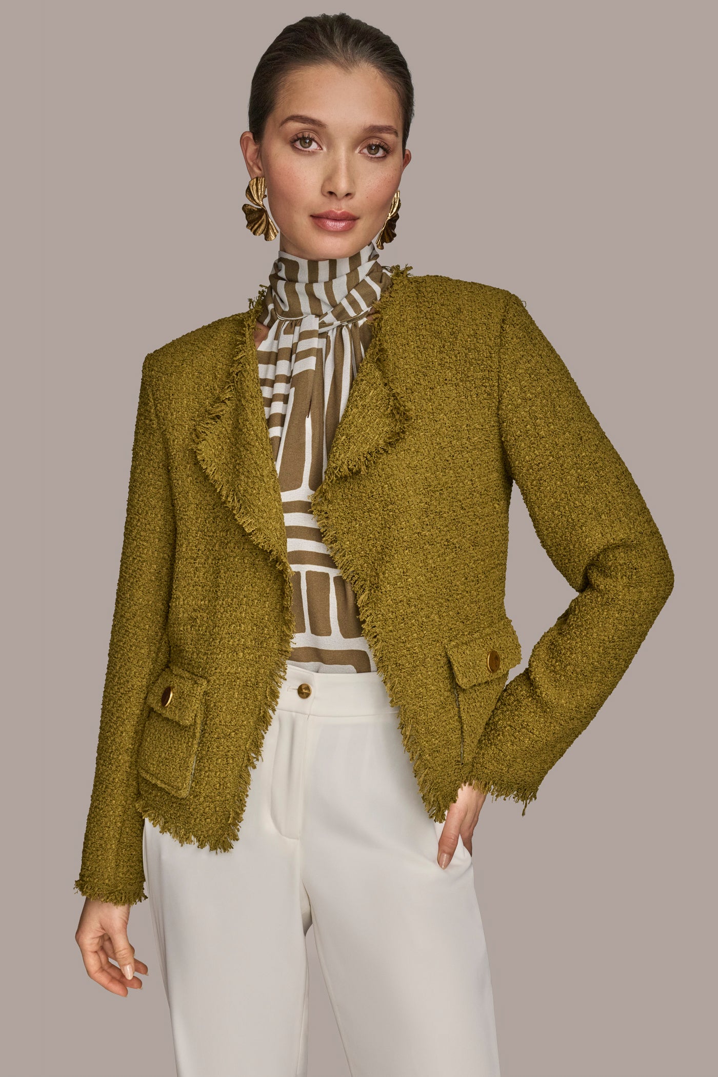 FRAYED TWEED SUIT JACKET | View 1 | Suits and Separates FRAYED TWEED SUIT JACKET | View 1 | Suits and Separates
