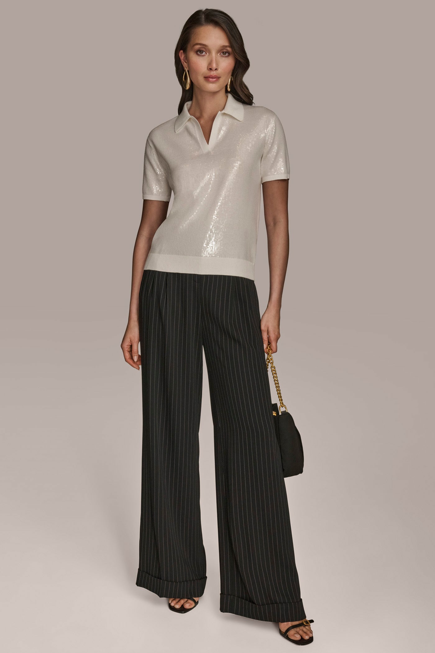 SEQUINED LINEN-BLEND POLO VIEW 4 | Clothing SEQUINED LINEN-BLEND POLO VIEW 4 | Clothing