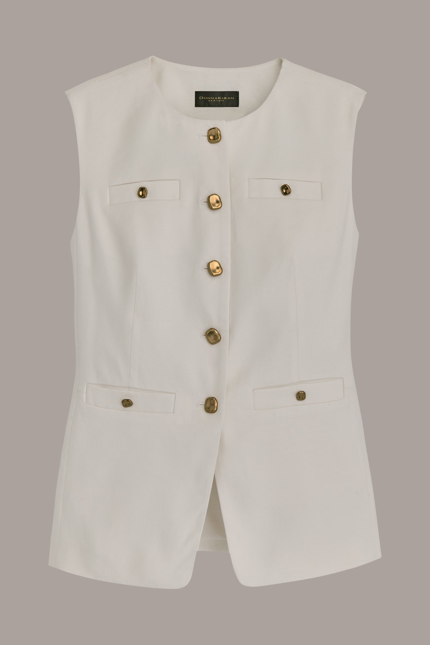 LINEN BLEND BUTTON FRONT VEST VIEW 8 | Clothing LINEN BLEND BUTTON FRONT VEST VIEW 8 | Clothing