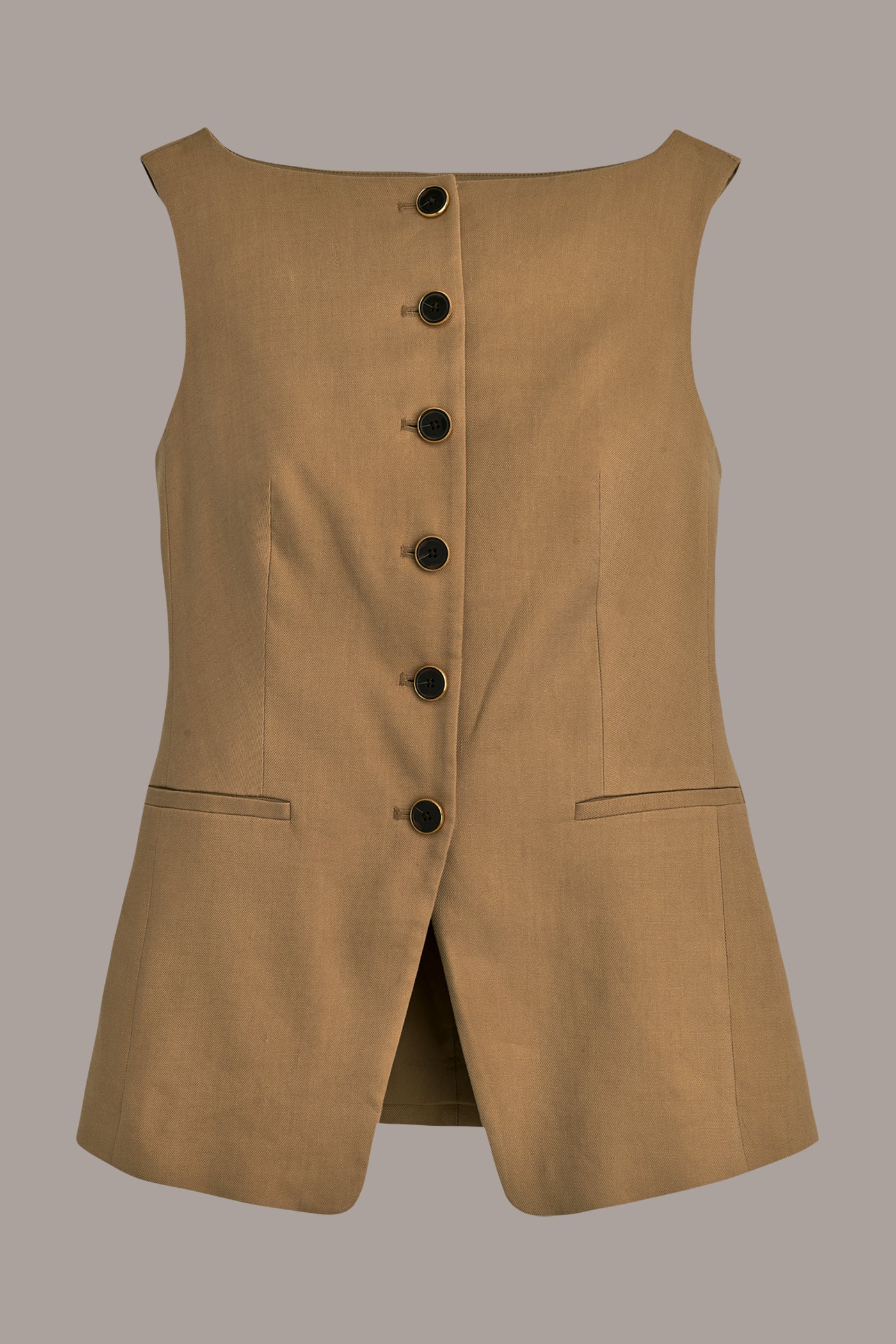 LINEN-BLEND BOAT-NECK VEST VIEW 6 | Tops LINEN-BLEND BOAT-NECK VEST VIEW 6 | Tops