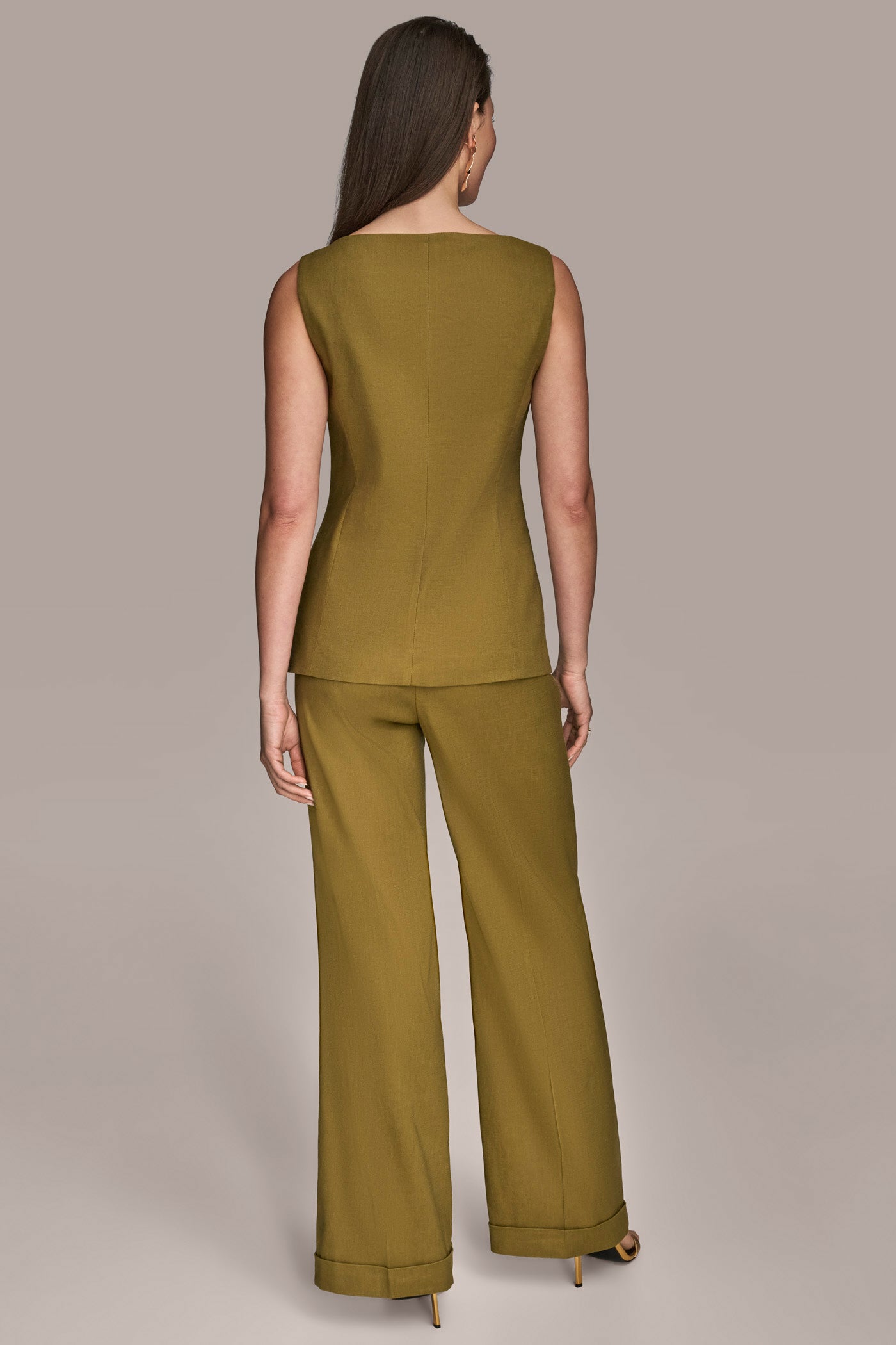LINEN-BLEND BOAT-NECK VEST VIEW 3 | Tops LINEN-BLEND BOAT-NECK VEST VIEW 3 | Tops