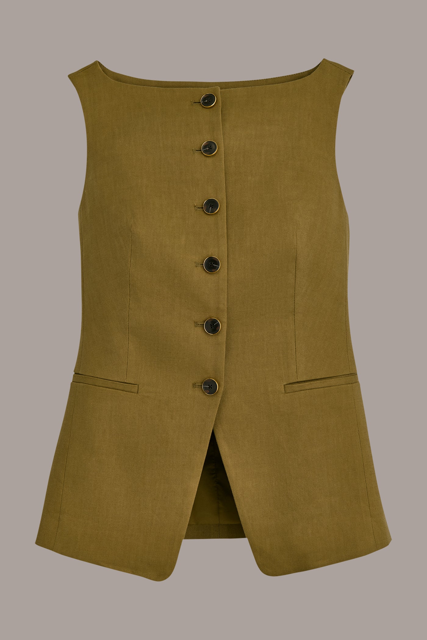 LINEN-BLEND BOAT-NECK VEST VIEW 5 | Tops LINEN-BLEND BOAT-NECK VEST VIEW 5 | Tops