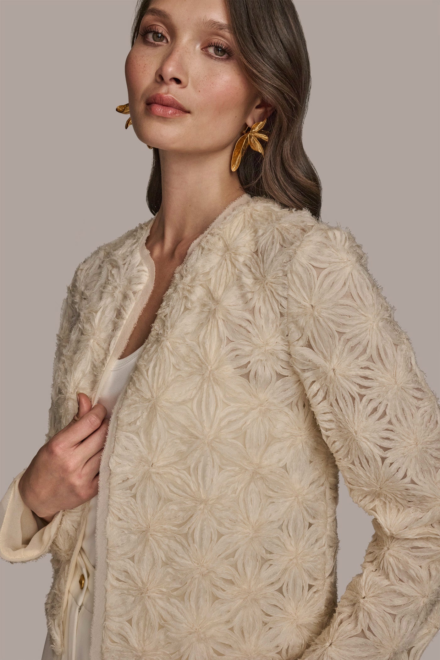 NOVELTY FLORAL OPEN FRONT JACKET VIEW 5 | Clothing NOVELTY FLORAL OPEN FRONT JACKET VIEW 5 | Clothing