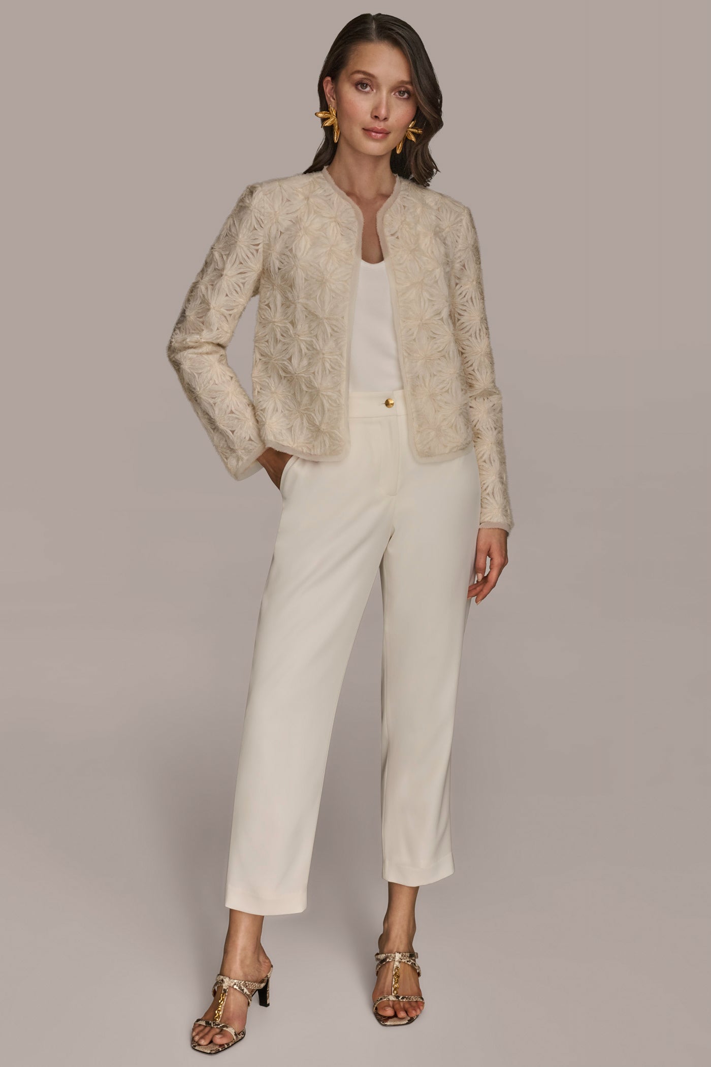 NOVELTY FLORAL OPEN FRONT JACKET VIEW 6 | Clothing NOVELTY FLORAL OPEN FRONT JACKET VIEW 6 | Clothing