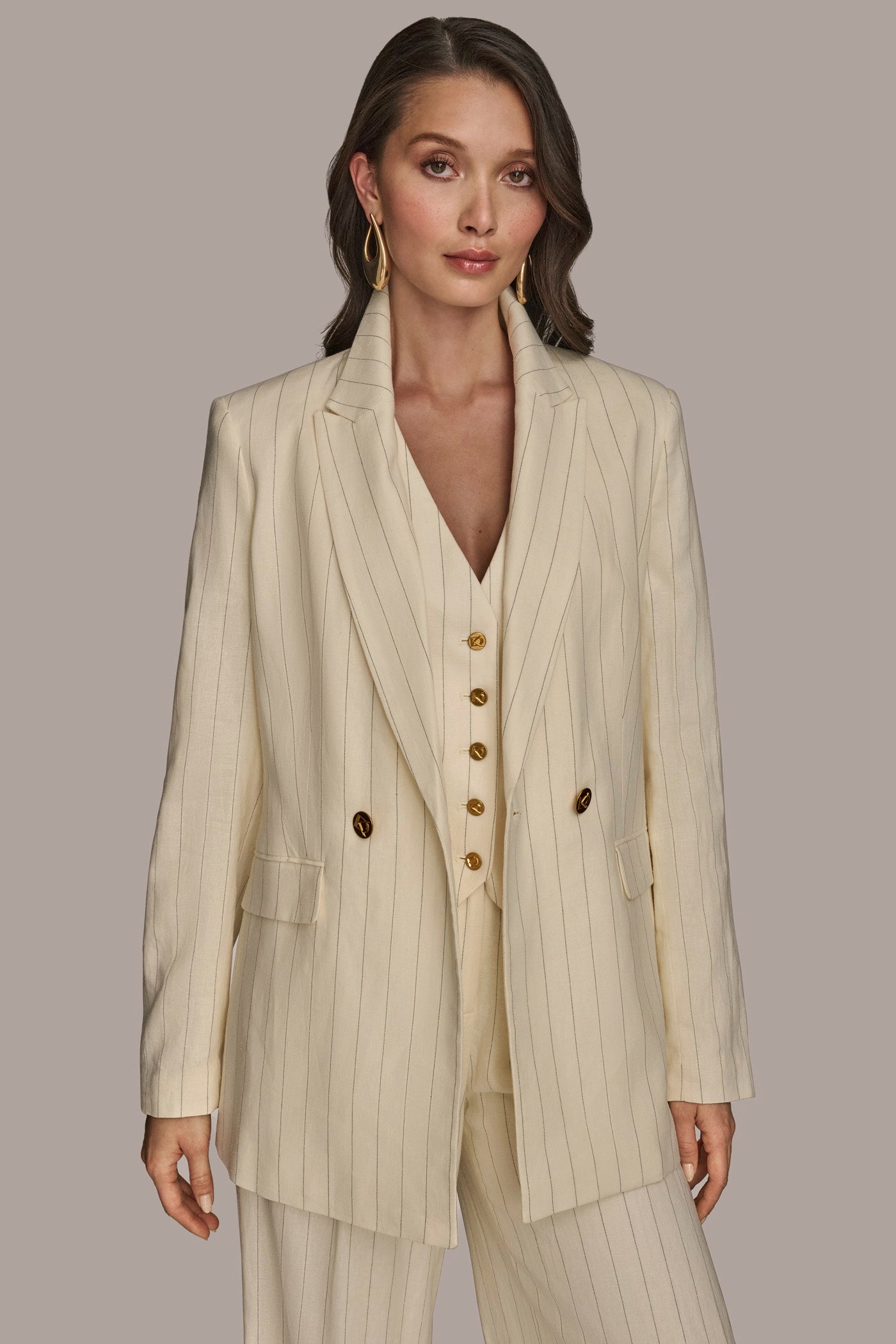 DOUBLE BREASTED PINSTRIPE JACKET VIEW 4 | Matching Sets DOUBLE BREASTED PINSTRIPE JACKET VIEW 4 | Matching Sets