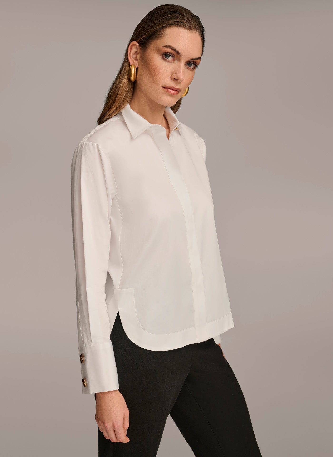 COTTON COLLARED BUTTON DOWN VIEW 3 COTTON COLLARED BUTTON DOWN VIEW 3