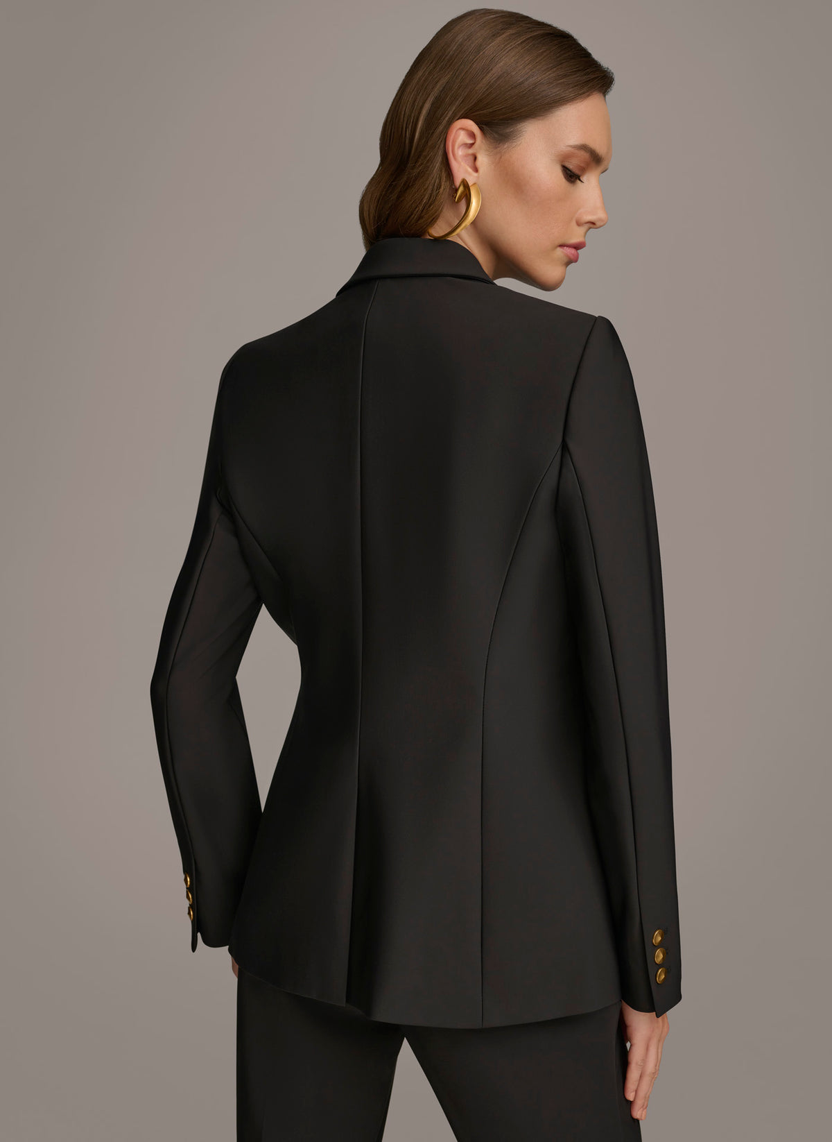 Donna Karan Women's One Button Blazer - Black - 14 Donna Karan Women's One Button Blazer - Black - 14