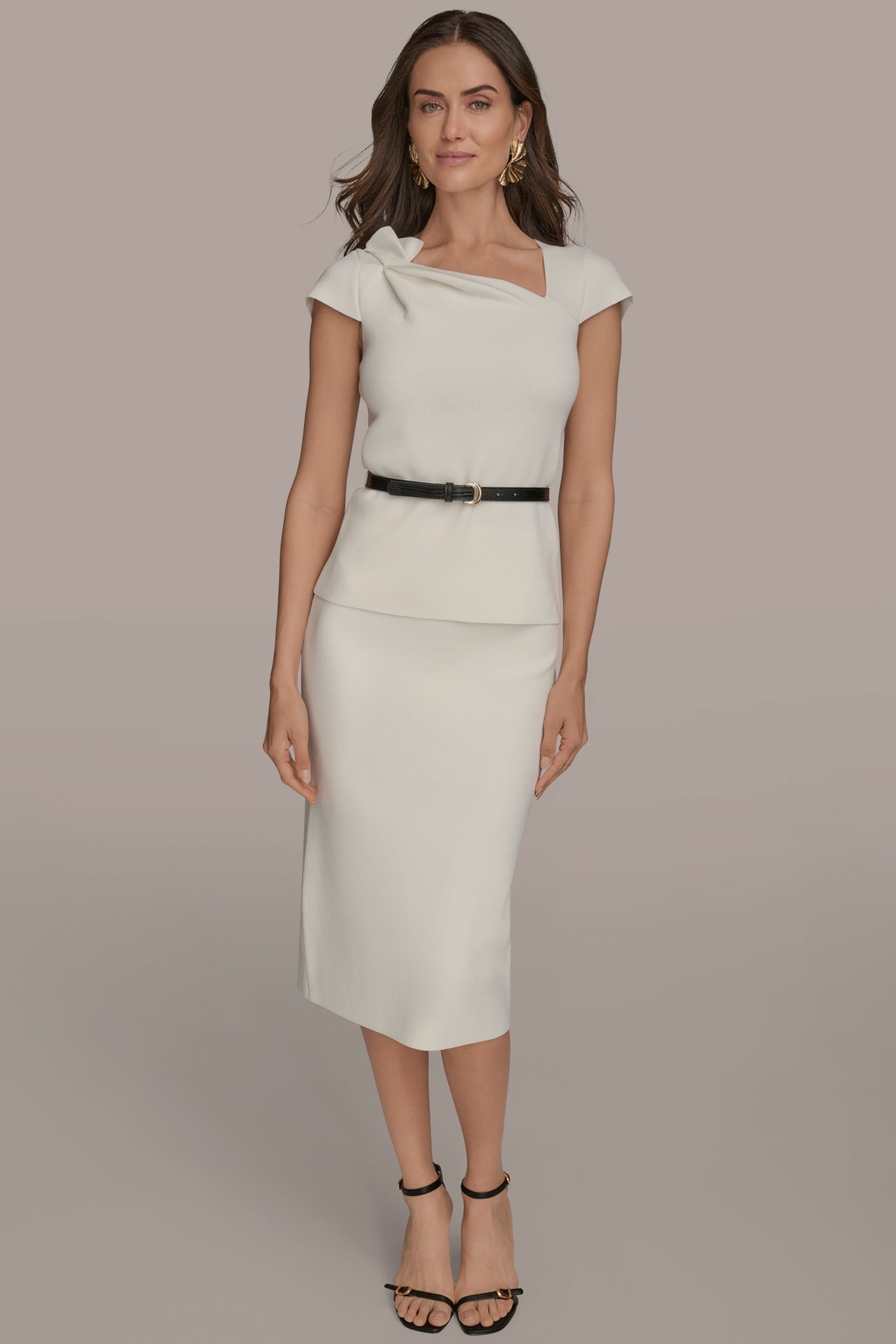 BELTED ASYMMETRIC GATHERED SWEATER VIEW 6 | Suits and Separates BELTED ASYMMETRIC GATHERED SWEATER VIEW 6 | Suits and Separates