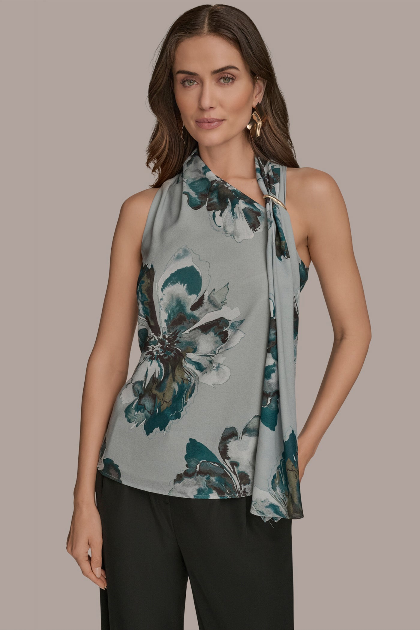 ASYMMETRIC DRAPED SHOULDER FLORAL BLOUSE | View 1 | Tops & Sweaters ASYMMETRIC DRAPED SHOULDER FLORAL BLOUSE | View 1 | Tops & Sweaters