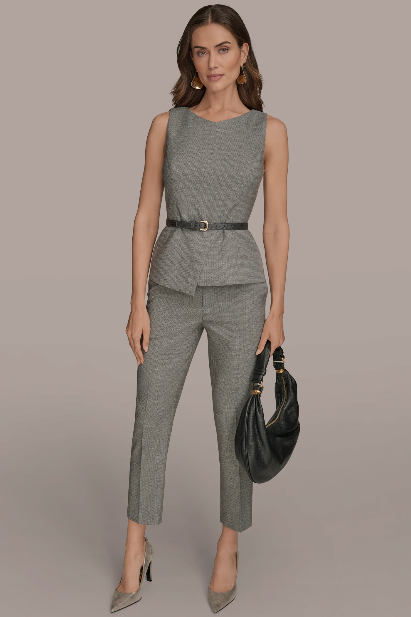 BELTED SLEEVELESS ASYMMETRIC TOP VIEW 6 | Suits and Separates BELTED SLEEVELESS ASYMMETRIC TOP VIEW 6 | Suits and Separates