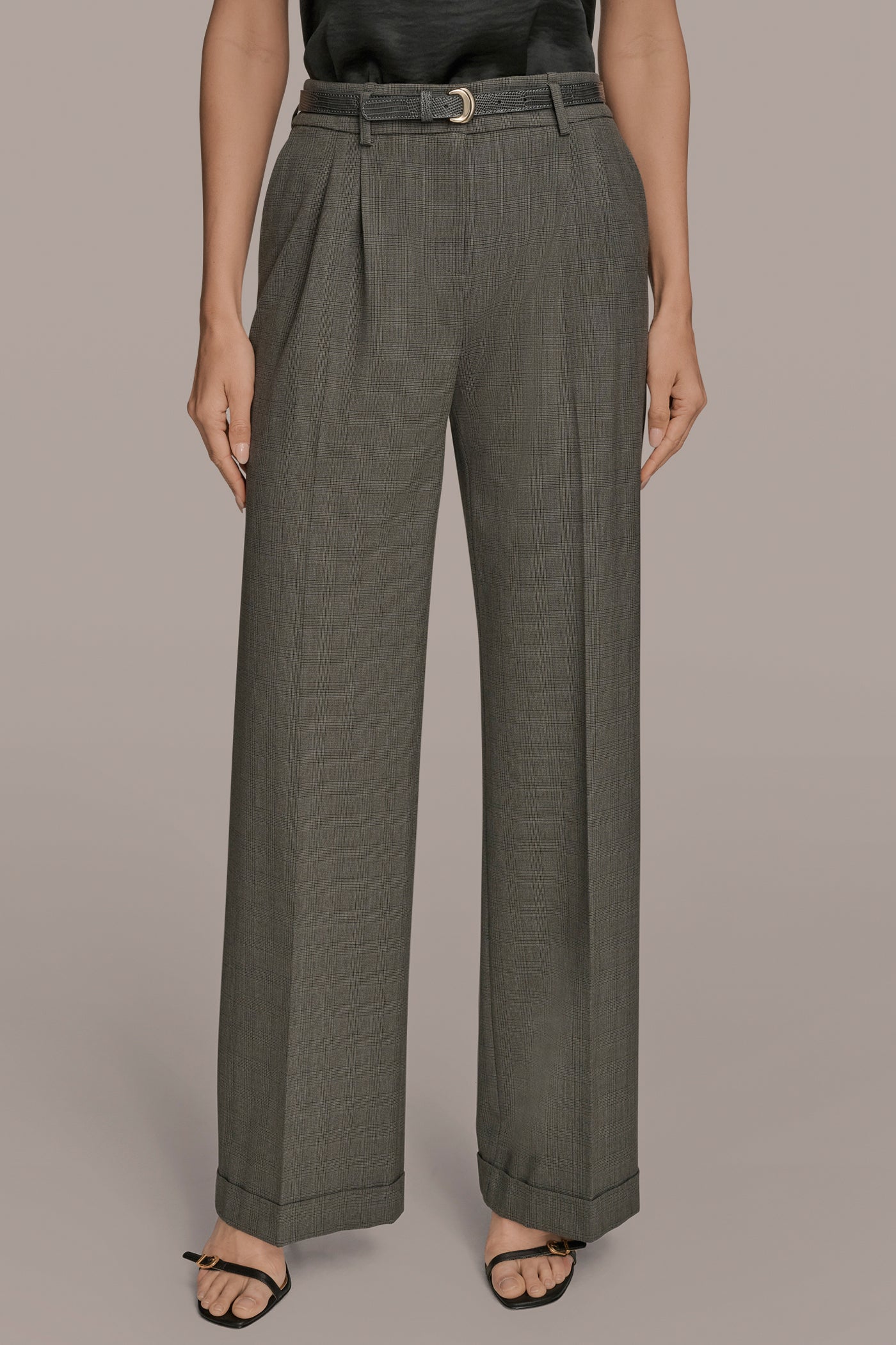 BELTED CUFFED WIDE-LEG SUIT PANT | View 1 | Pants BELTED CUFFED WIDE-LEG SUIT PANT | View 1 | Pants