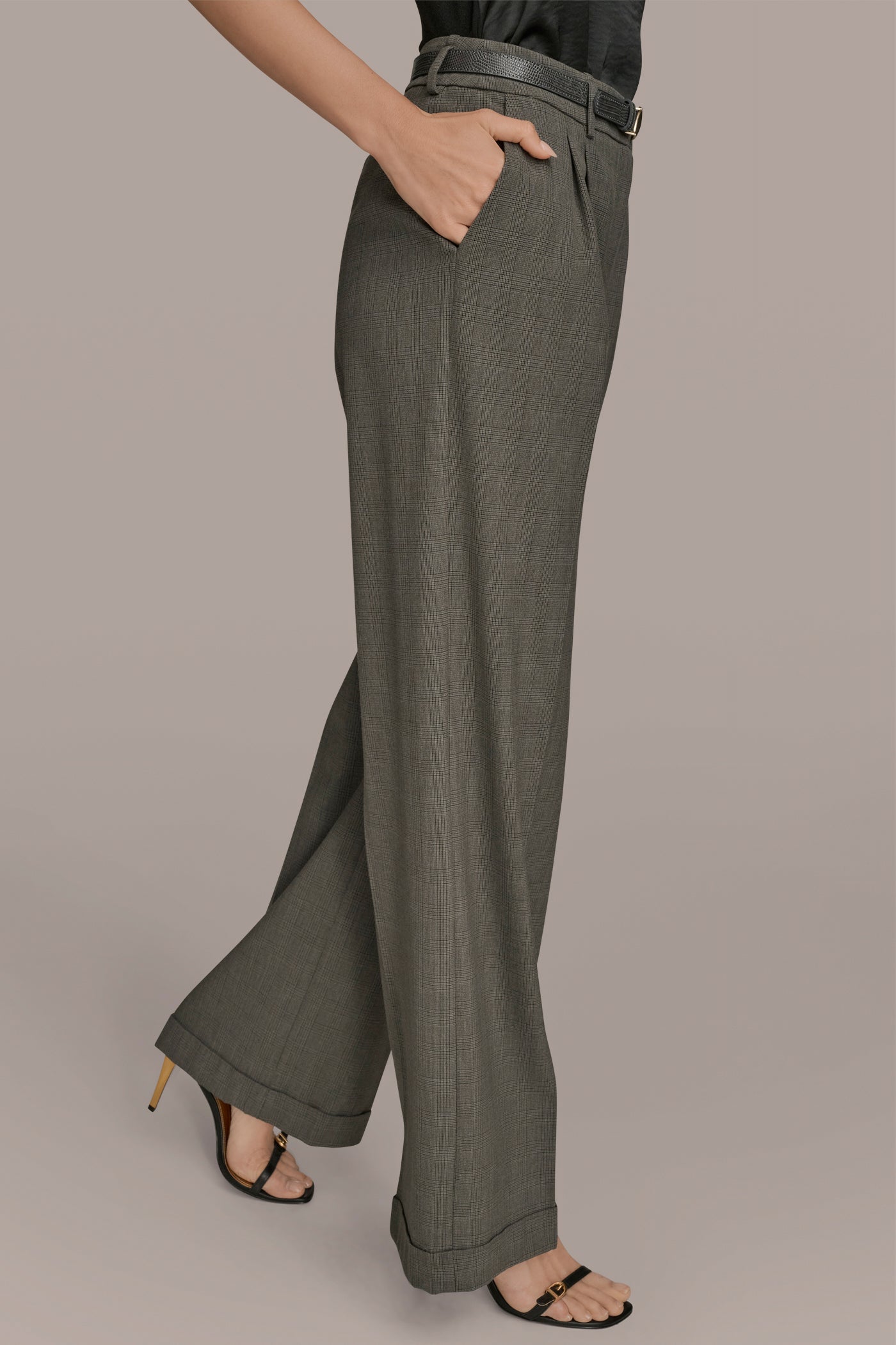 BELTED CUFFED WIDE-LEG SUIT PANT VIEW 3 | Pants BELTED CUFFED WIDE-LEG SUIT PANT VIEW 3 | Pants