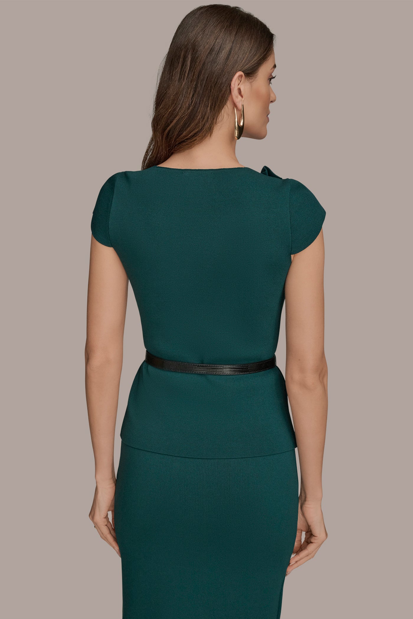 BELTED ASYMMETRIC GATHERED SWEATER | View 2 | Suits and Separates BELTED ASYMMETRIC GATHERED SWEATER | View 2 | Suits and Separates