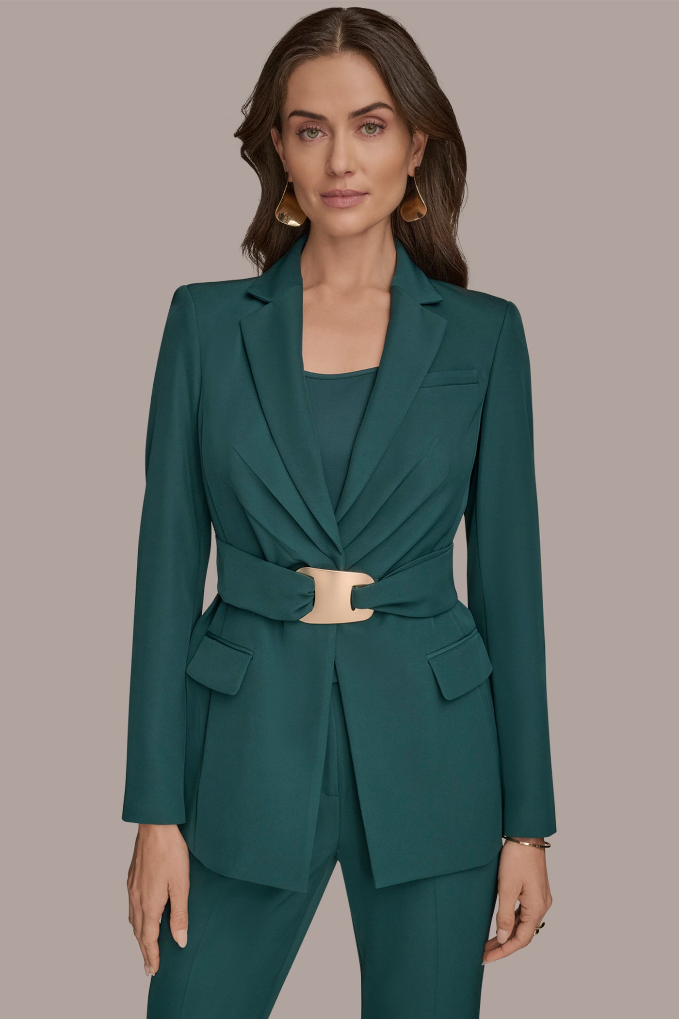 BELTED GATHERED SUIT BLAZER | View 1 | Blazers & Vests BELTED GATHERED SUIT BLAZER | View 1 | Blazers & Vests