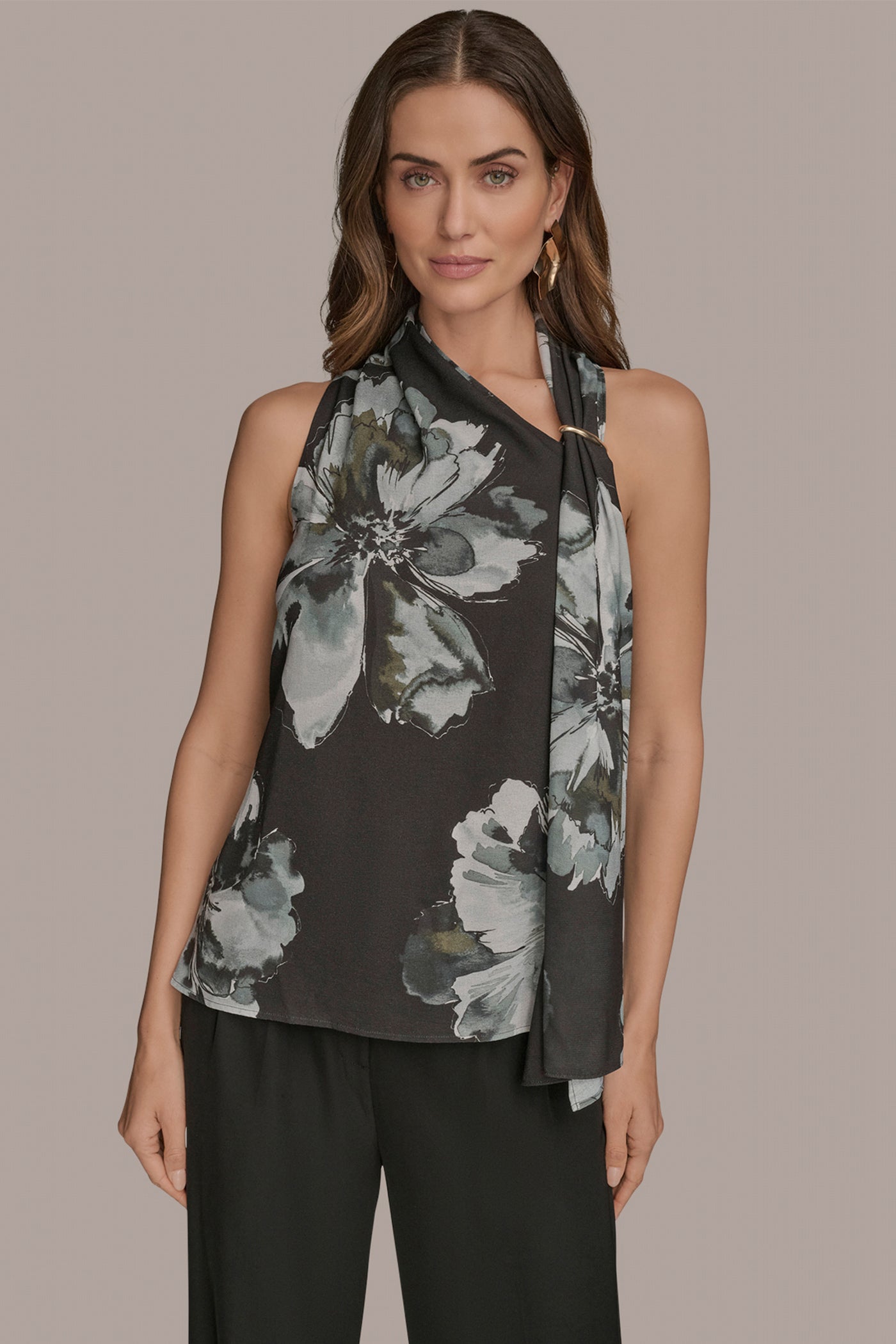 ASYMMETRIC DRAPED SHOULDER FLORAL BLOUSE | View 1 | Tops & Sweaters ASYMMETRIC DRAPED SHOULDER FLORAL BLOUSE | View 1 | Tops & Sweaters