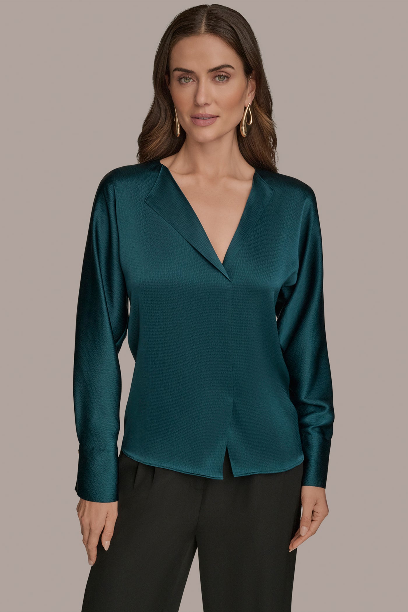 DRAPED V-NECK TOP | View 1 | Tops & Sweaters DRAPED V-NECK TOP | View 1 | Tops & Sweaters