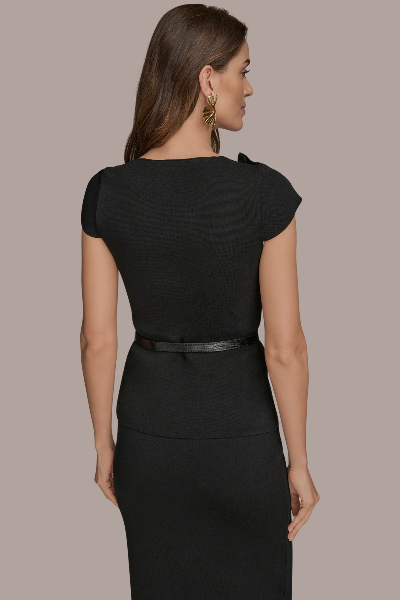 BELTED ASYMMETRIC GATHERED SWEATER | View 2 | Suits and Separates BELTED ASYMMETRIC GATHERED SWEATER | View 2 | Suits and Separates