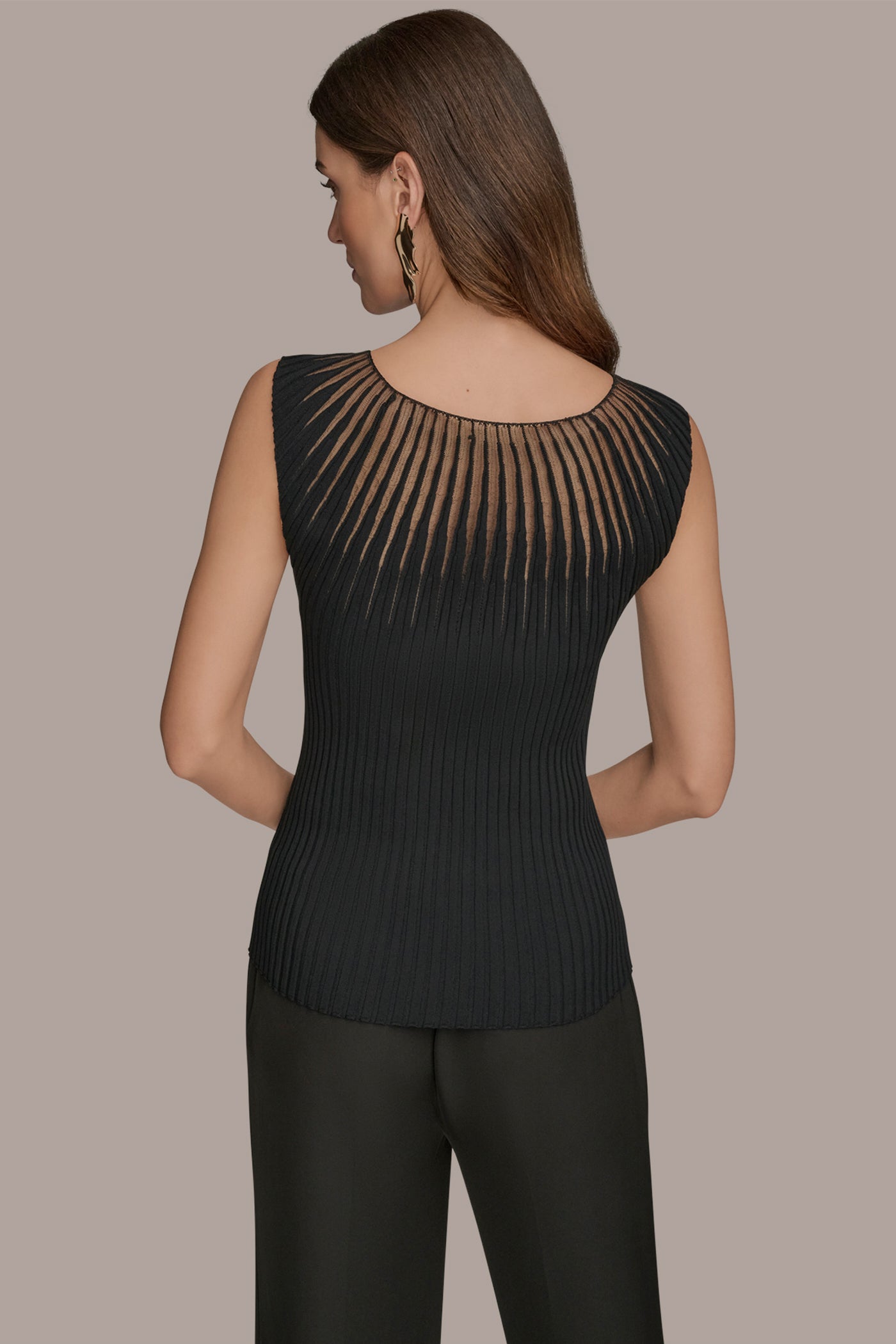 SLEEVELESS RIBBED BURNOUT SWEATER | View 2 | Clothing SLEEVELESS RIBBED BURNOUT SWEATER | View 2 | Clothing