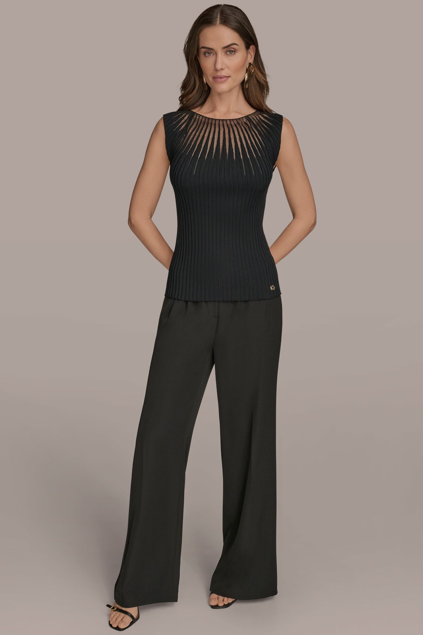 SLEEVELESS RIBBED BURNOUT SWEATER VIEW 6 | Clothing SLEEVELESS RIBBED BURNOUT SWEATER VIEW 6 | Clothing