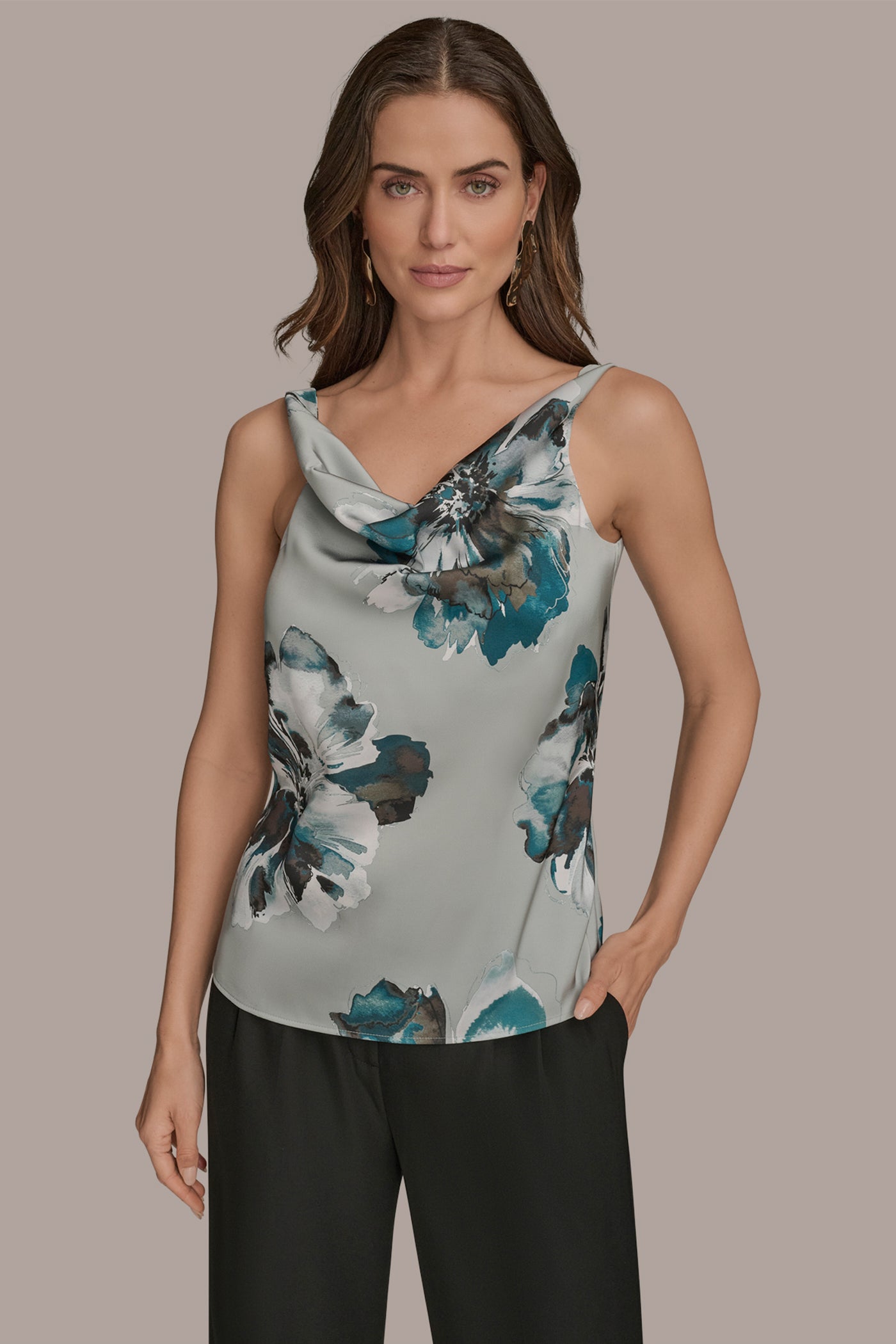 FLORAL COWL NECK CAMI VIEW 1 | Tops FLORAL COWL NECK CAMI VIEW 1 | Tops