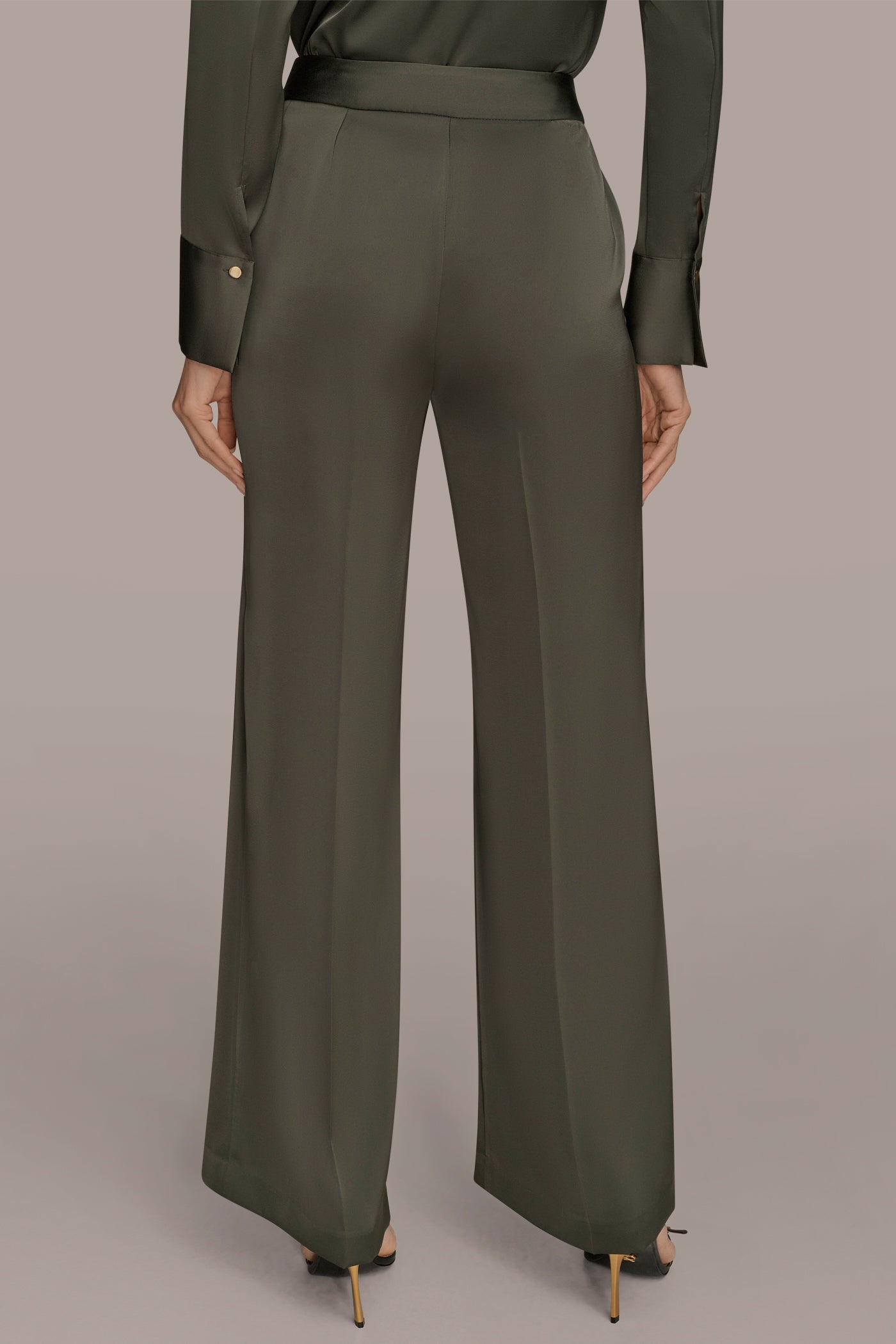 HIGH RISE CHARMEUSE WIDE LEG SUIT PANT | View 2 | Clothing HIGH RISE CHARMEUSE WIDE LEG SUIT PANT | View 2 | Clothing