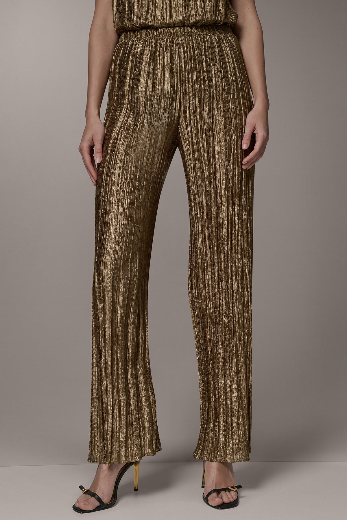 gold dress pants women's Donna Karan New York Wide-Leg - Category_All Short Dresses