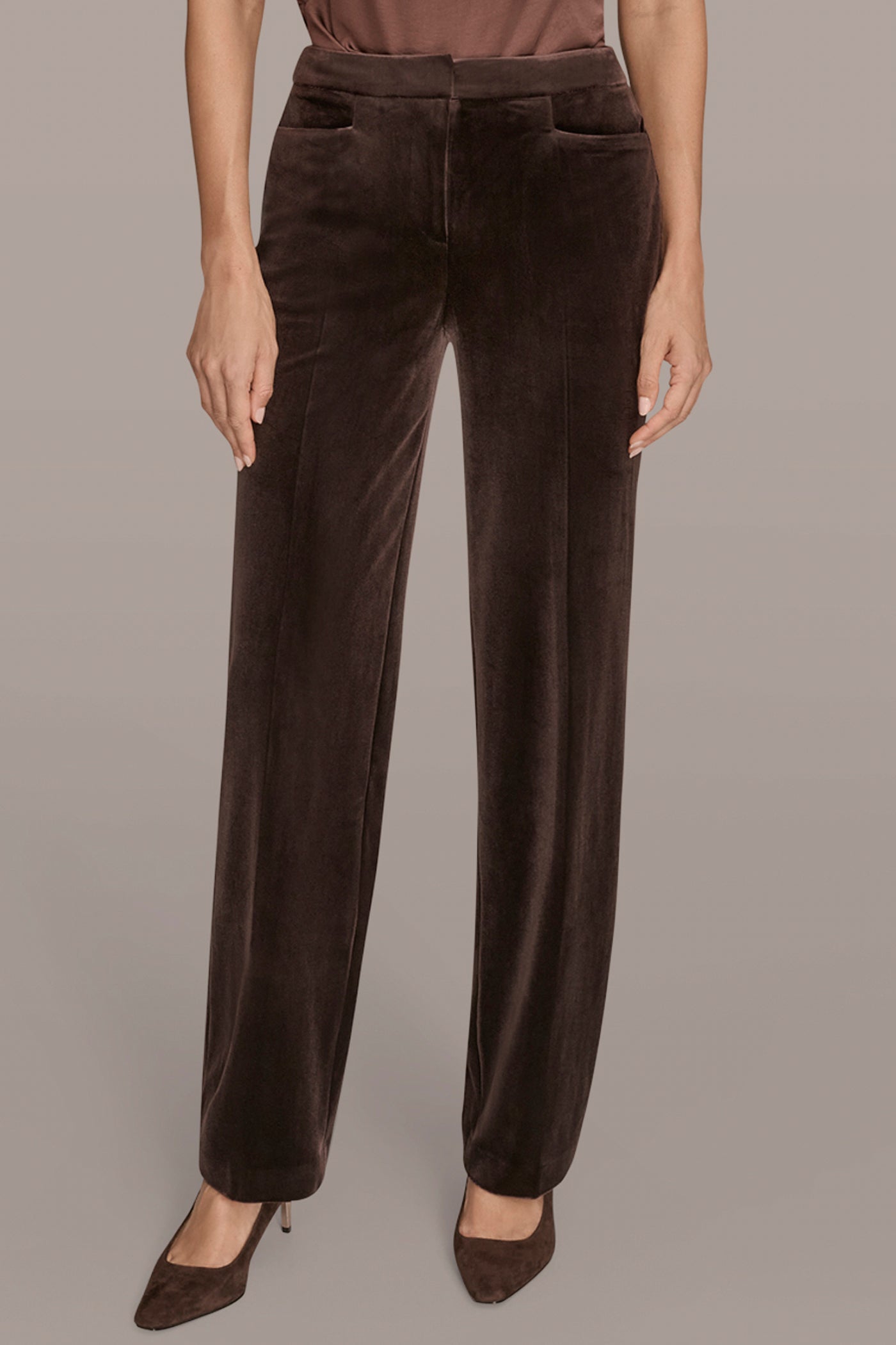 VELVET STRAIGHT LEG PANT | View 1 | Suits and Separates VELVET STRAIGHT LEG PANT | View 1 | Suits and Separates