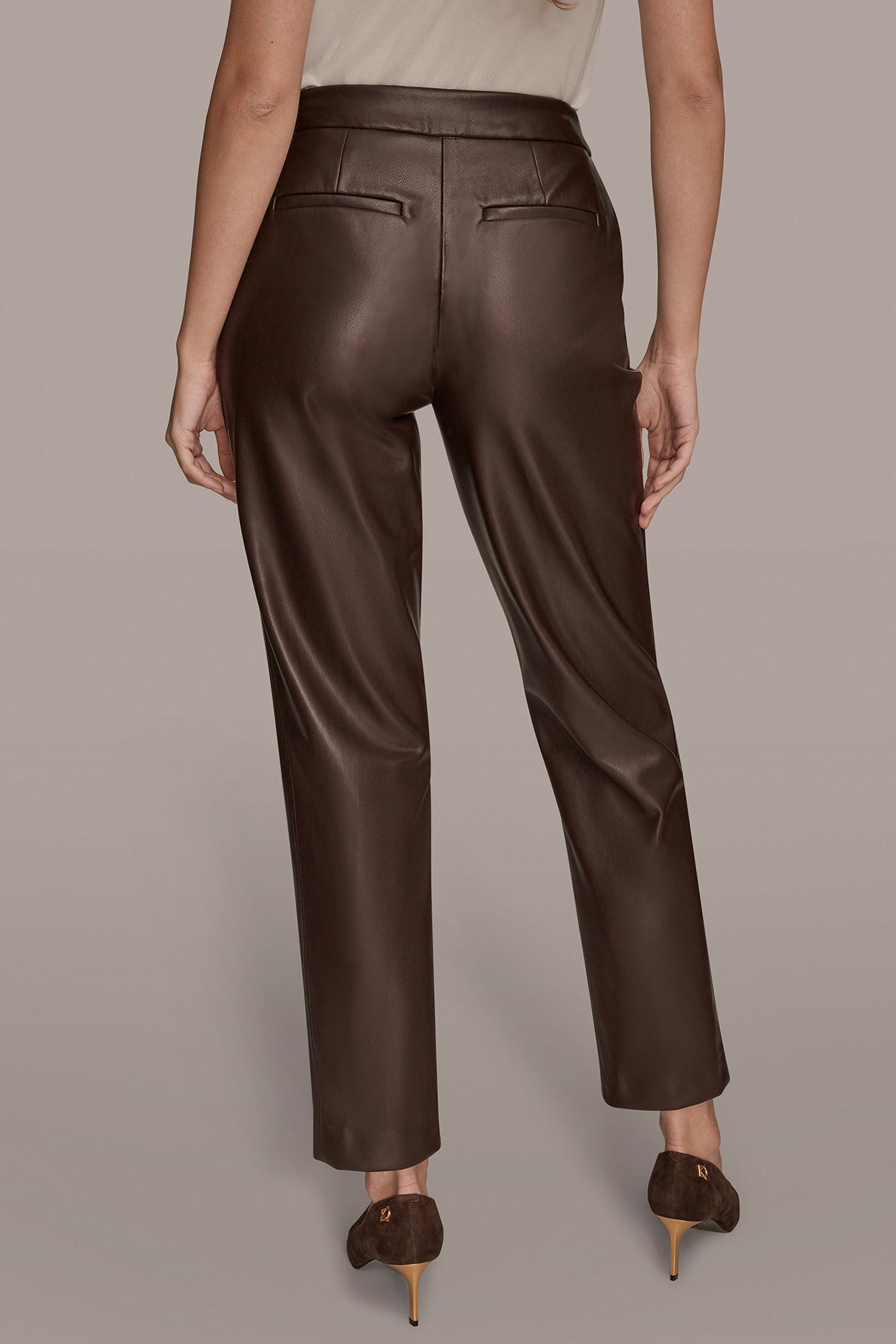 VEGAN LEATHER SLIM LEG ANKLE LENGTH PANT | View 2 | Pants VEGAN LEATHER SLIM LEG ANKLE LENGTH PANT | View 2 | Pants